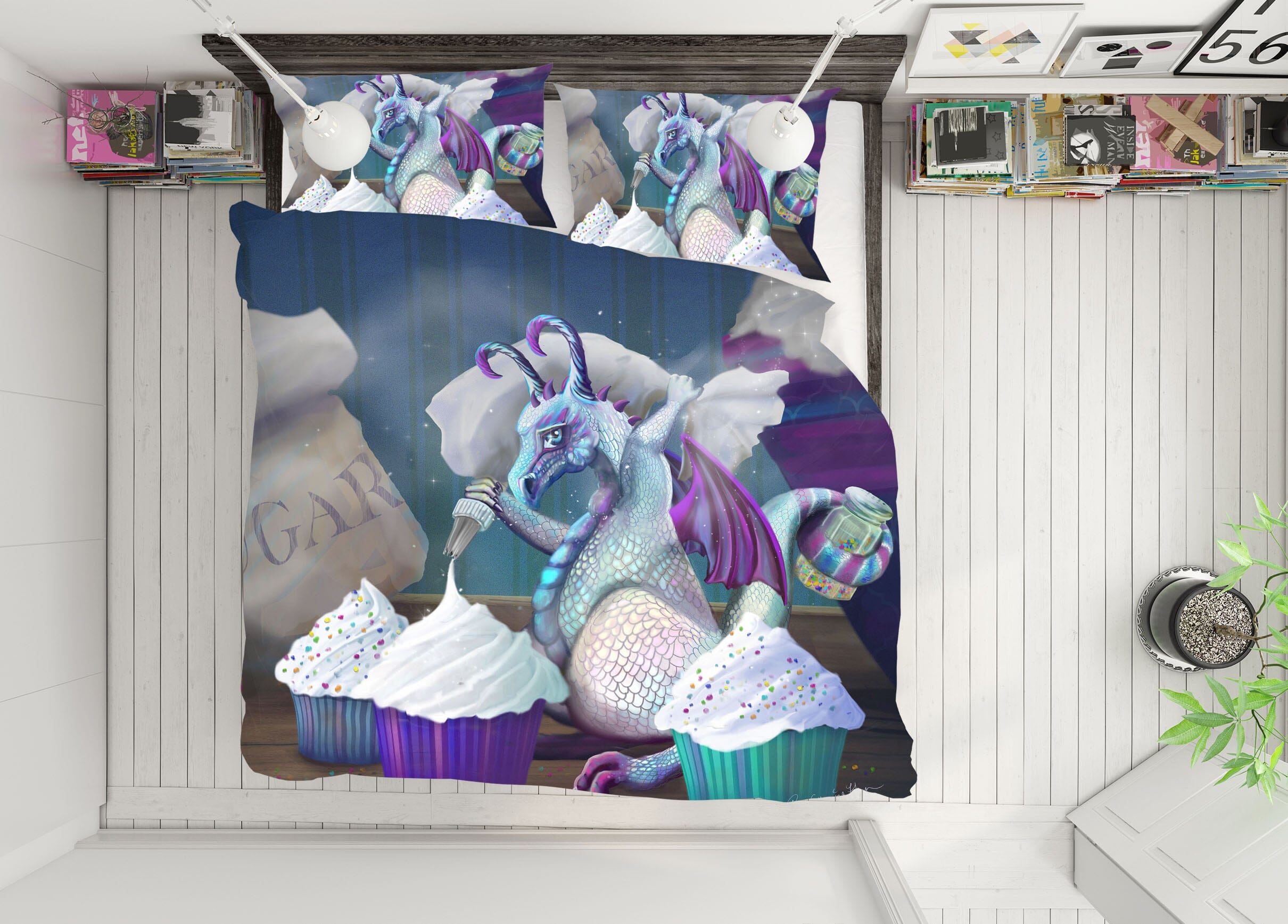 3D Cake Dragon 101 Rose Catherine Khan Bedding Bed Pillowcases Quilt Quiet Covers AJ Creativity Home 