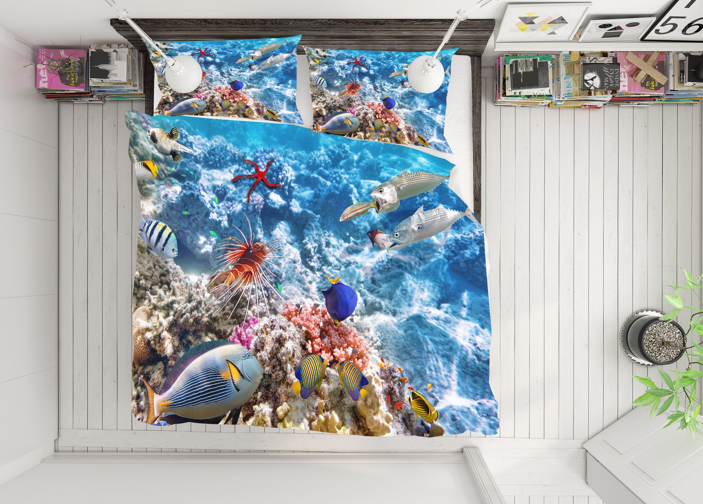 3D Seabed Fish Coral 21054 Bed Pillowcases Quilt