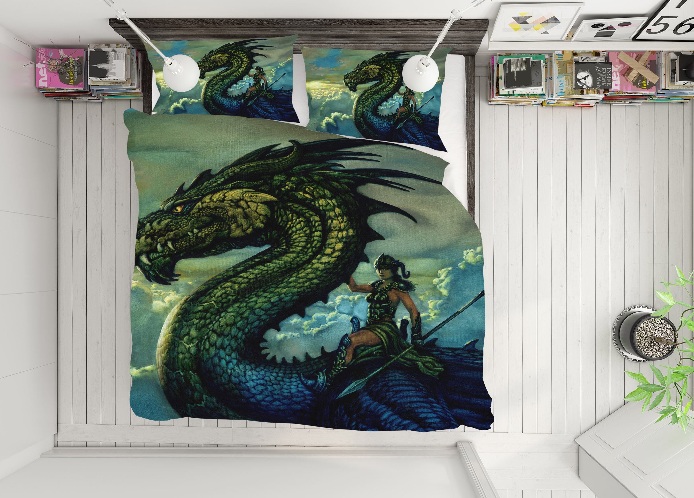 3D Great Dragon Mount 7011 Ciruelo Bedding Bed Pillowcases Quilt