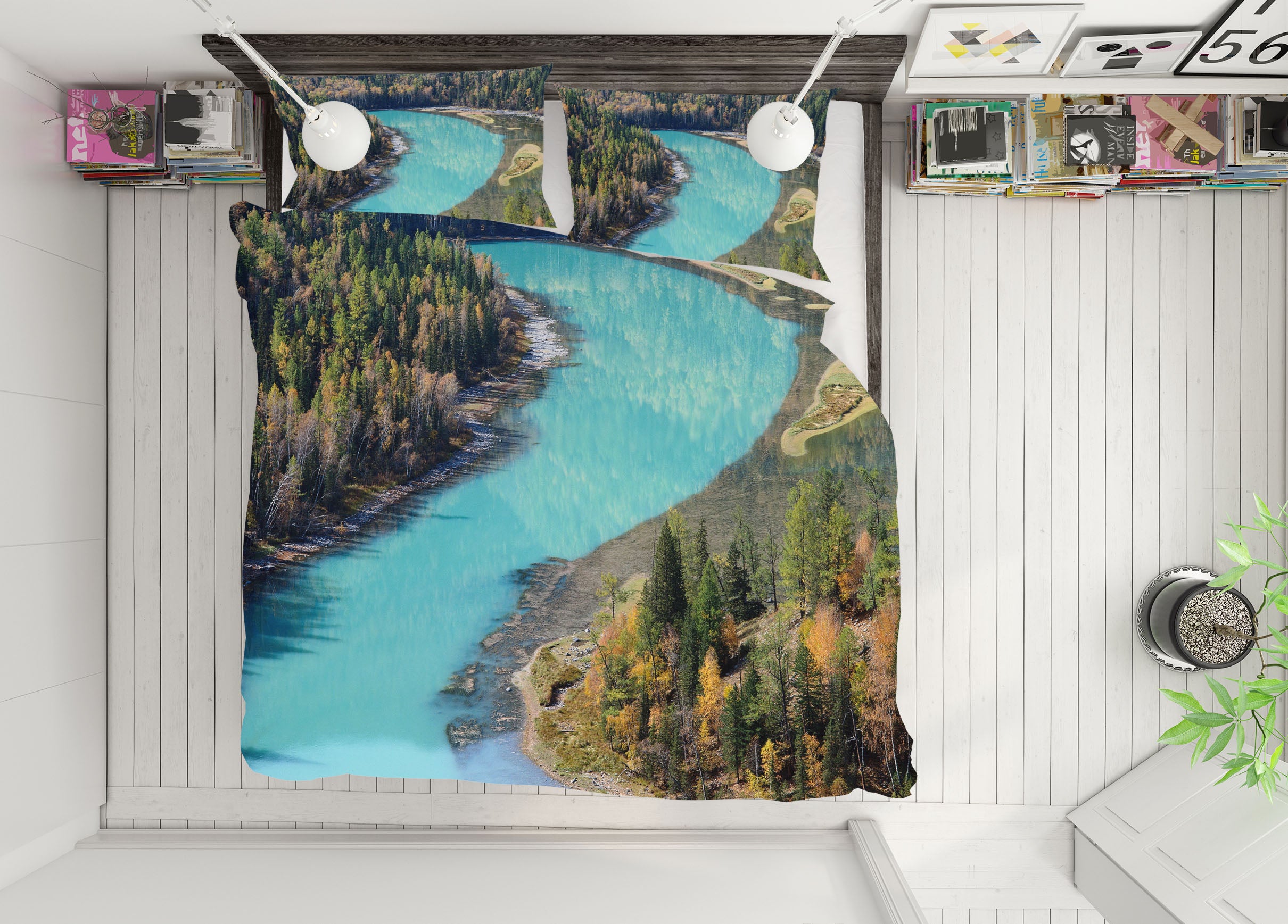 3D River 15213 Bed Pillowcases Quilt