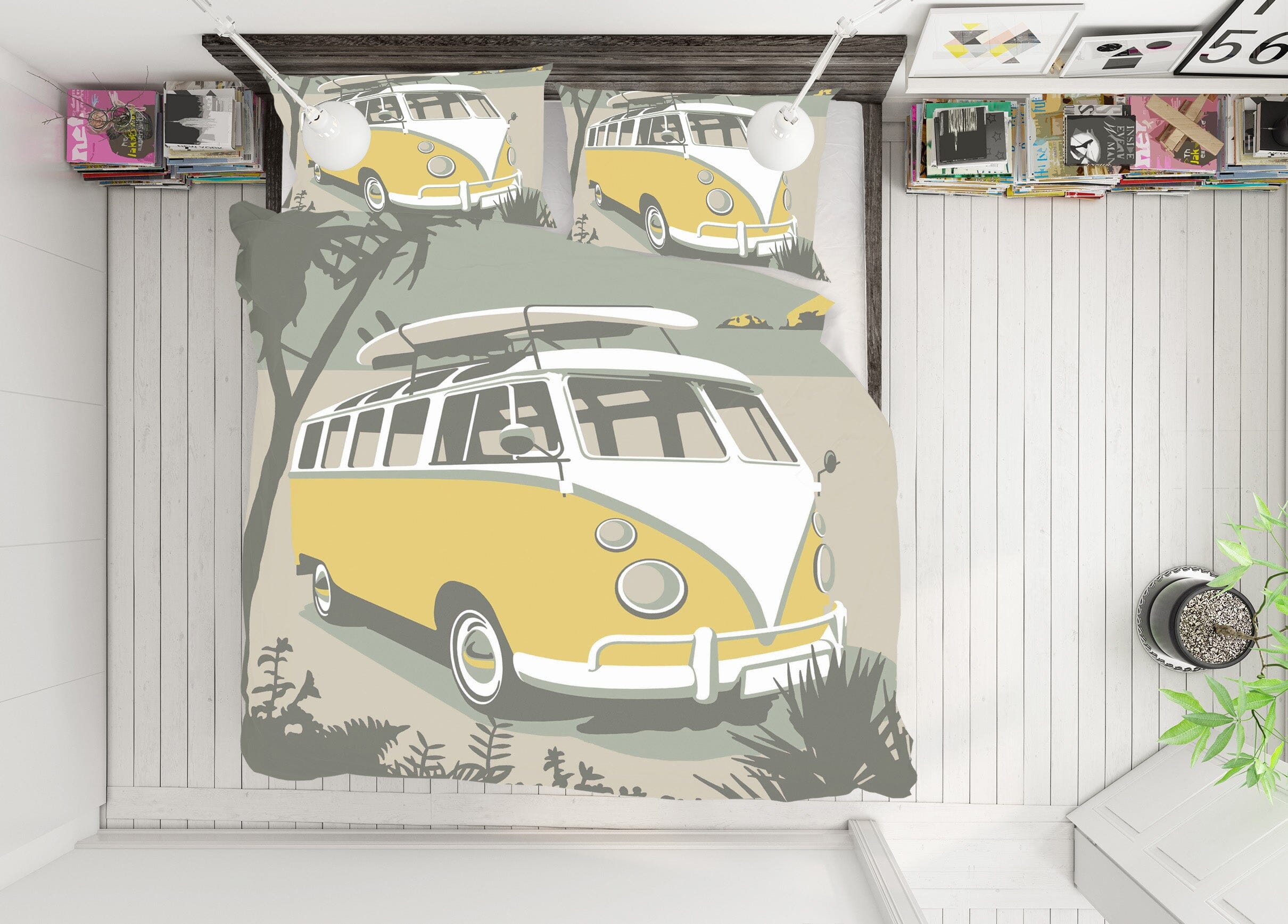 3D Polzeath Camper 2040 Steve Read Bedding Bed Pillowcases Quilt Quiet Covers AJ Creativity Home 