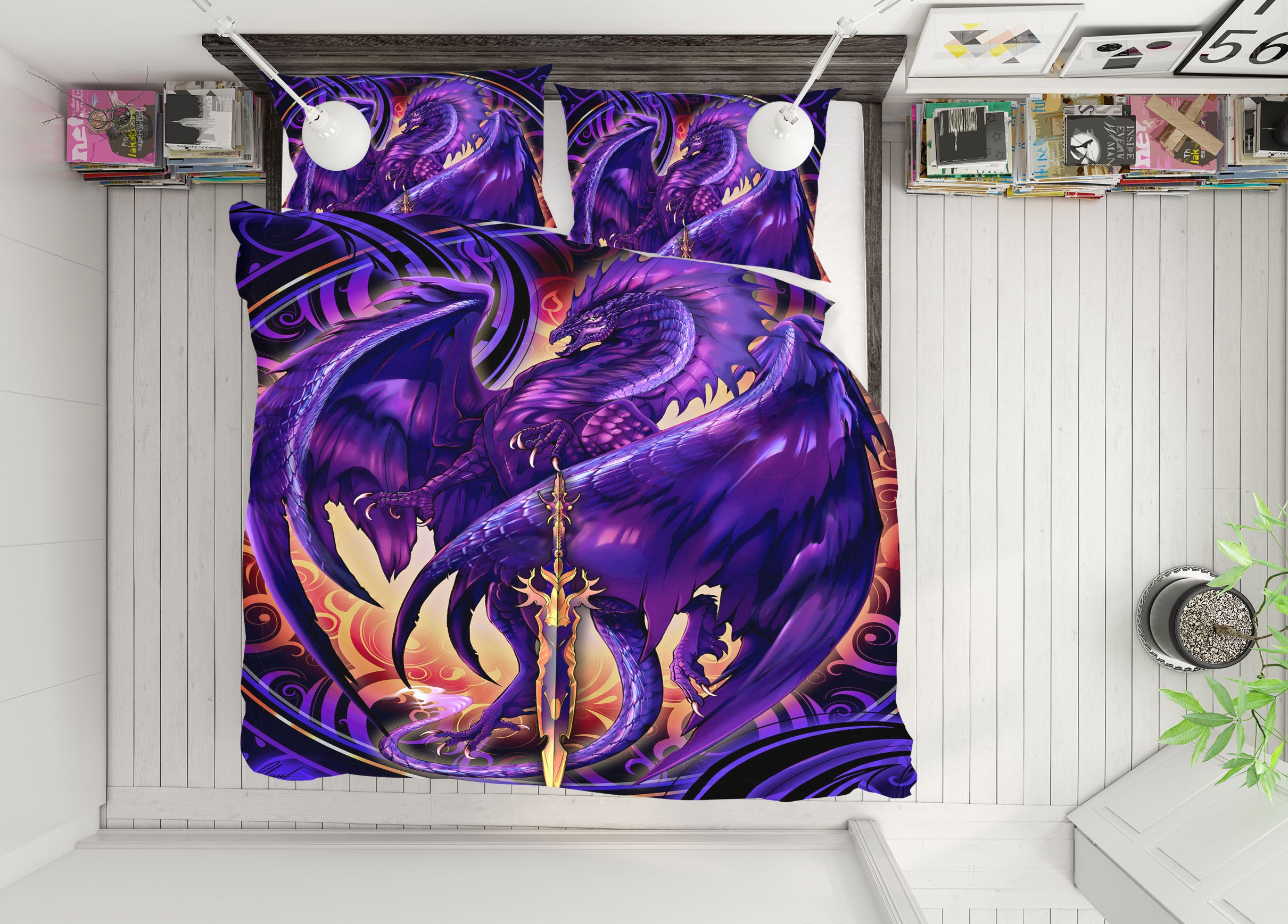 3D Purple Dragon 8316 Ruth Thompson Bedding Bed Pillowcases Quilt Cover Duvet Cover