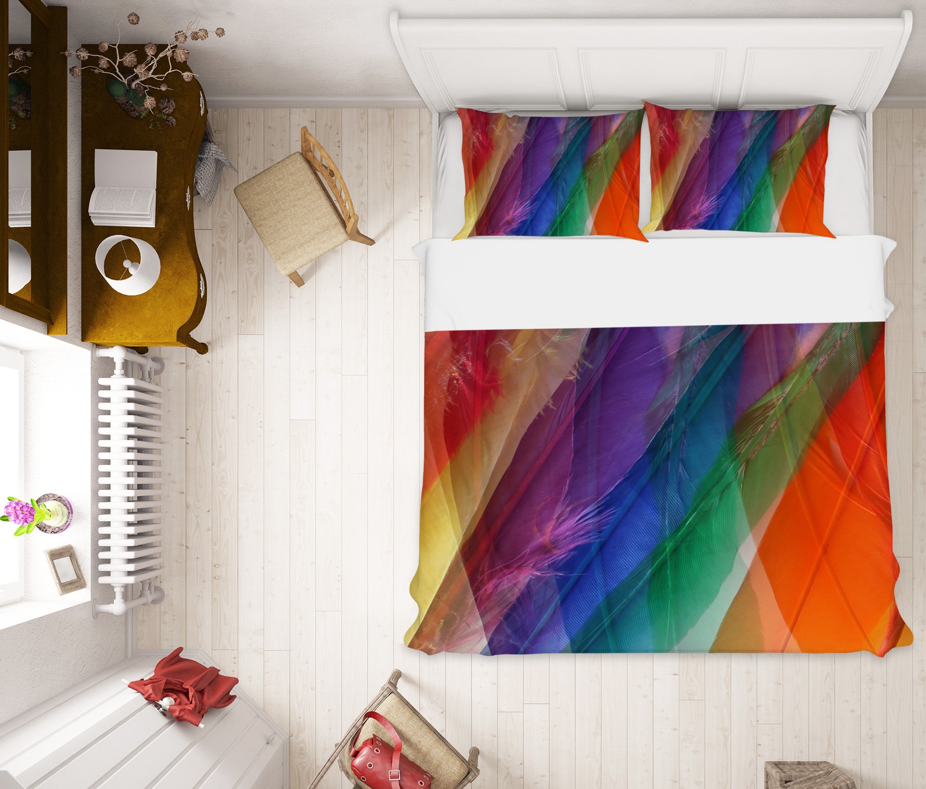 3D Colored Feathers 70006 Shandra Smith Bedding Bed Pillowcases Quilt