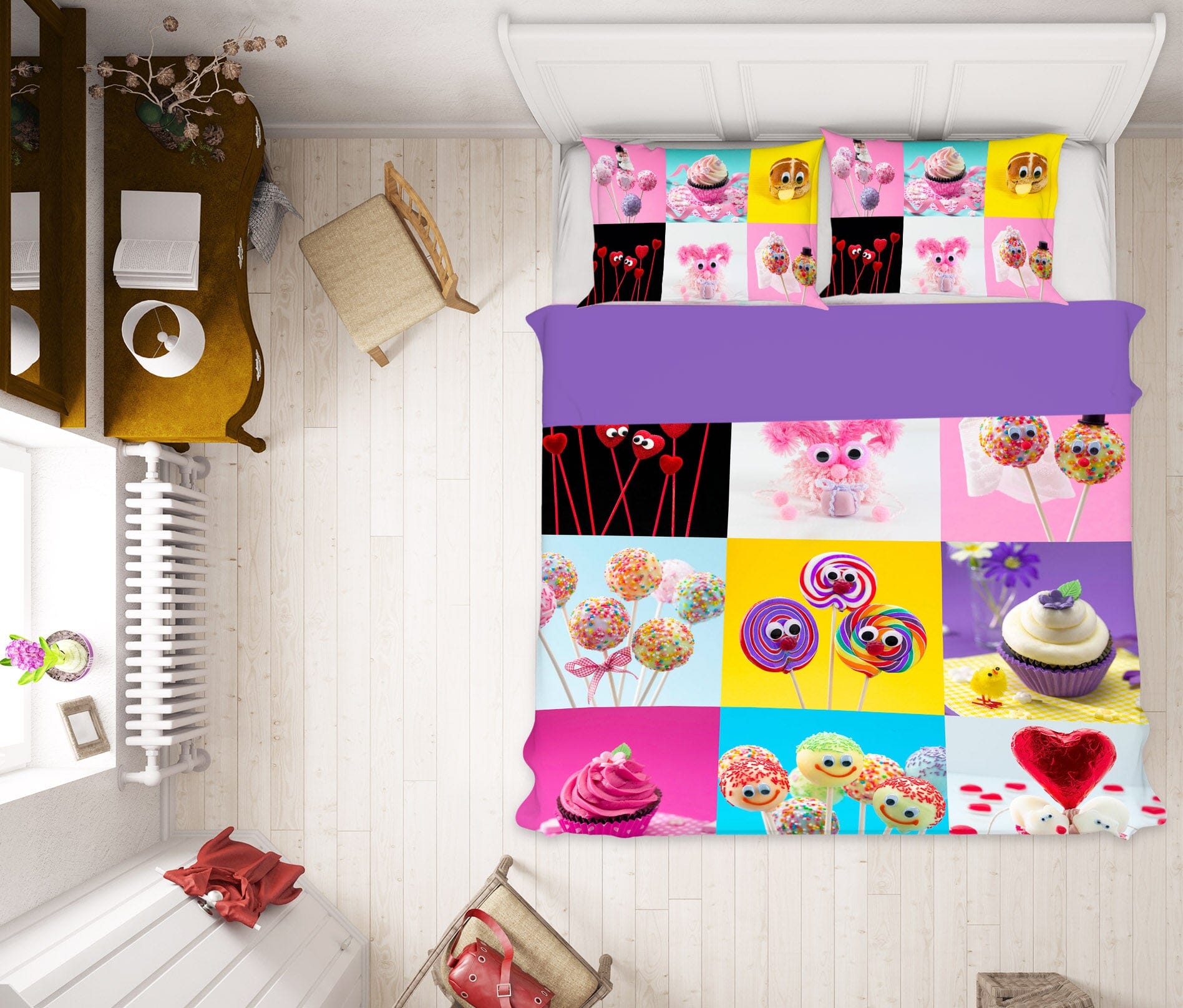 3D Ice Cream Lollipop 1028 Assaf Frank Bedding Bed Pillowcases Quilt Quiet Covers AJ Creativity Home 