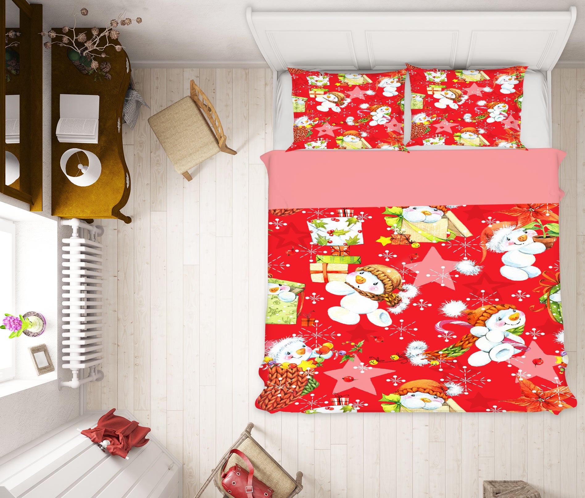 3D Snowman Gift 50031 Christmas Quilt Duvet Cover Xmas Bed Pillowcases