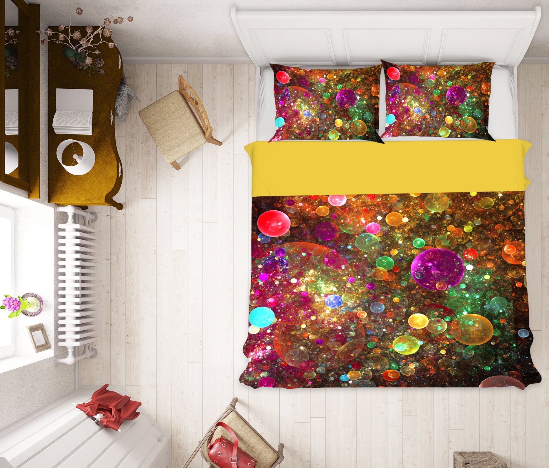 3D Color Circle 13192 Bed Pillowcases Quilt