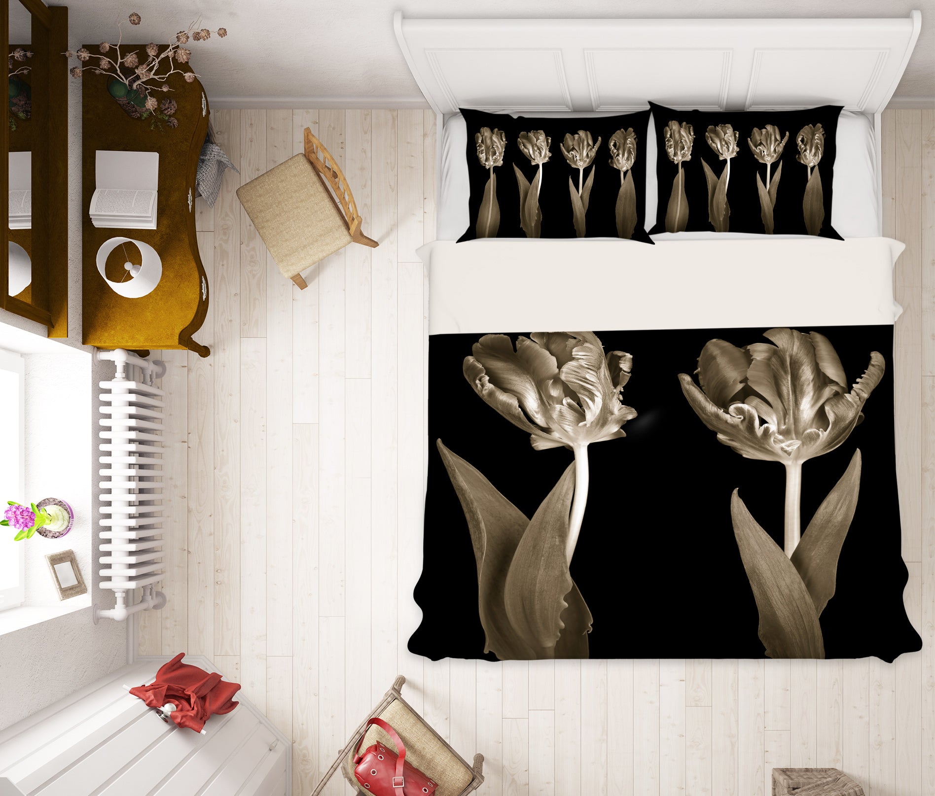 3D Two Flowers 7002 Assaf Frank Bedding Bed Pillowcases Quilt Cover Duvet Cover