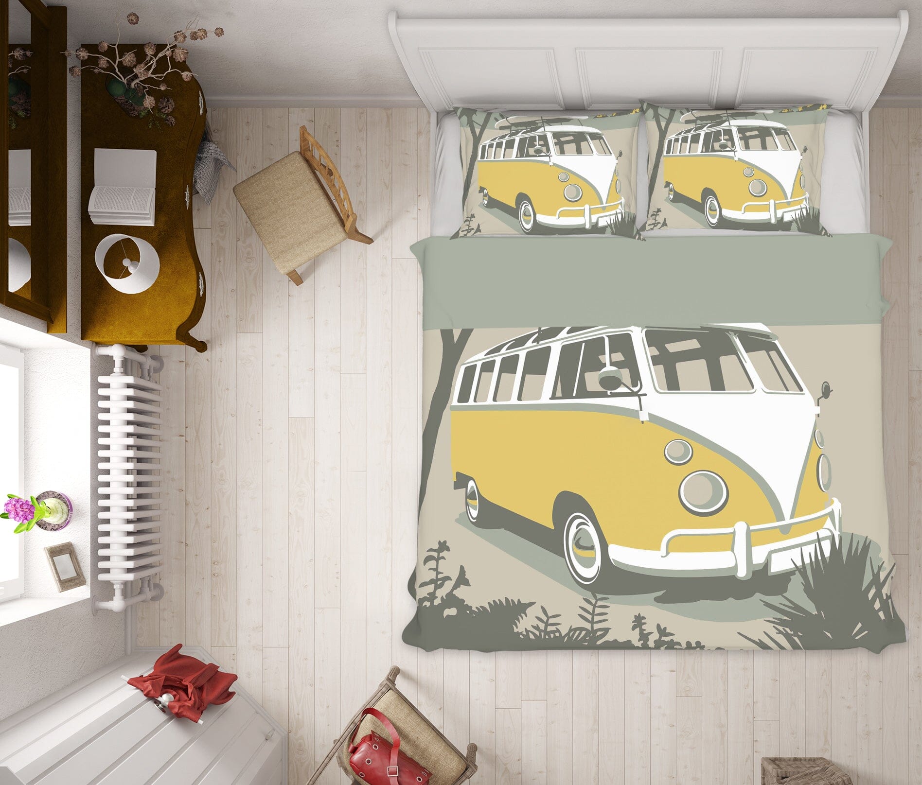 3D Polzeath Camper 2040 Steve Read Bedding Bed Pillowcases Quilt Quiet Covers AJ Creativity Home 