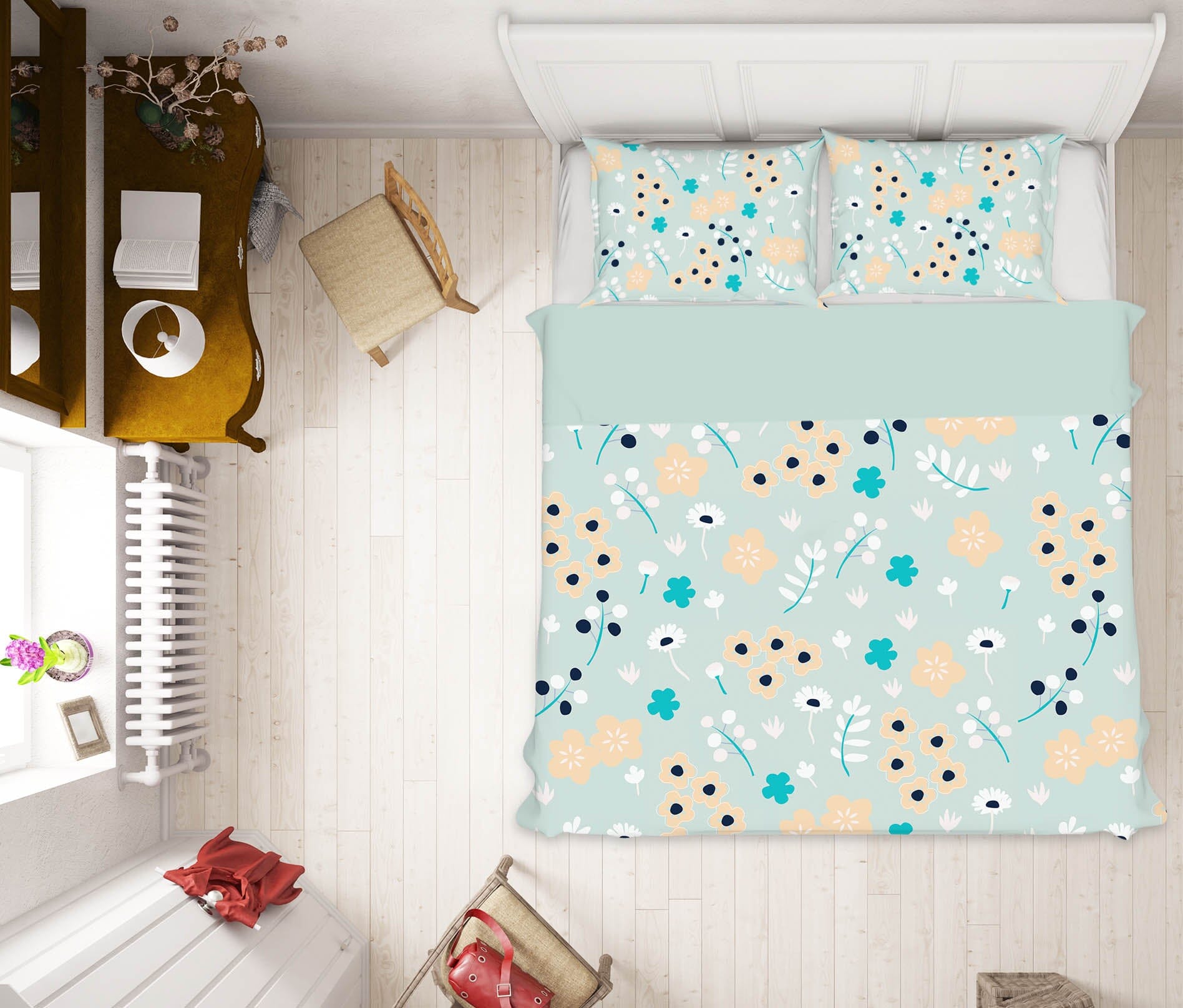 3D Colored Flowers 2108 Jillian Helvey Bedding Bed Pillowcases Quilt Quiet Covers AJ Creativity Home 