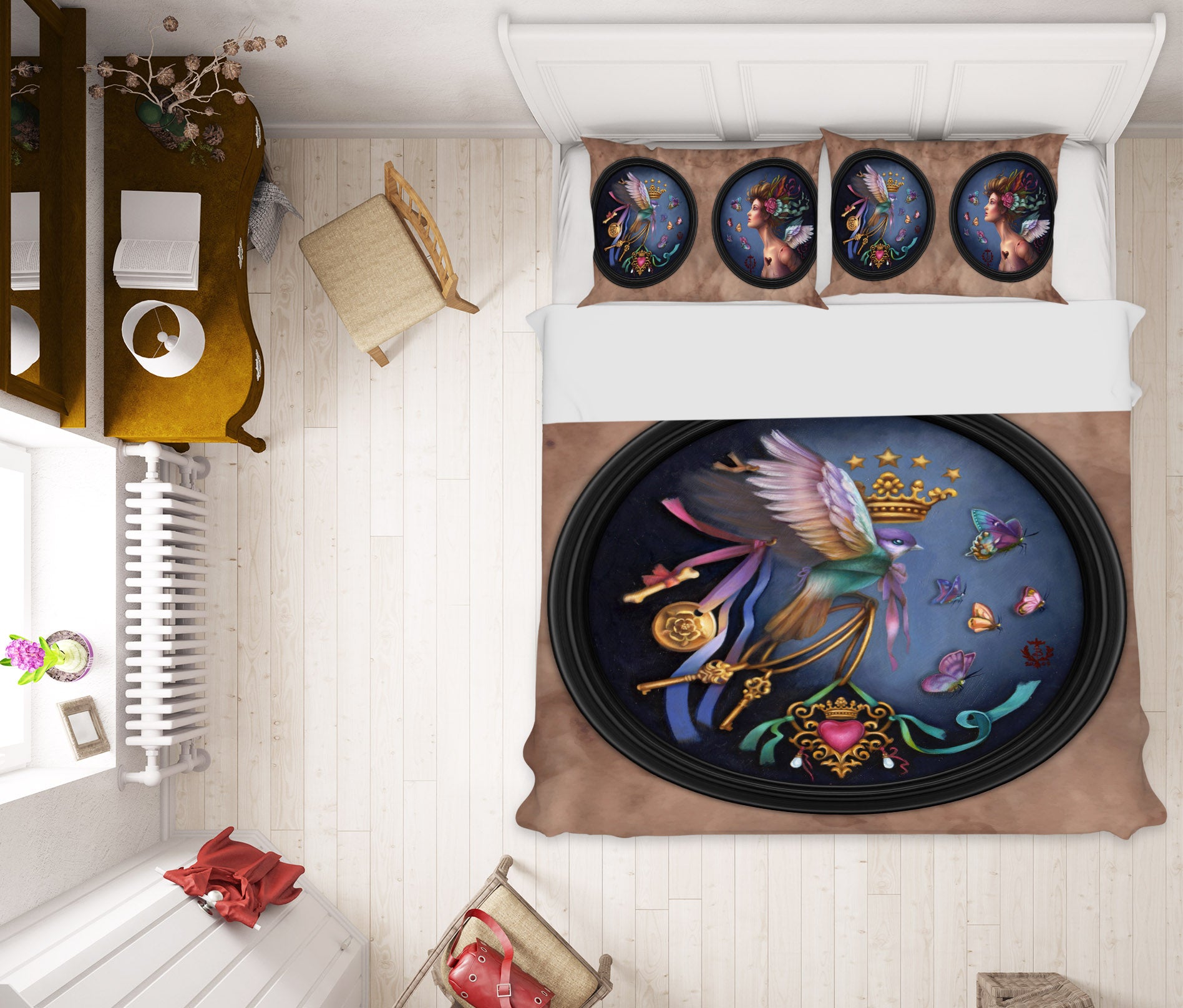 3D Crown Bird Butterfly 8856 Brigid Ashwood Bedding Bed Pillowcases Quilt Cover Duvet Cover