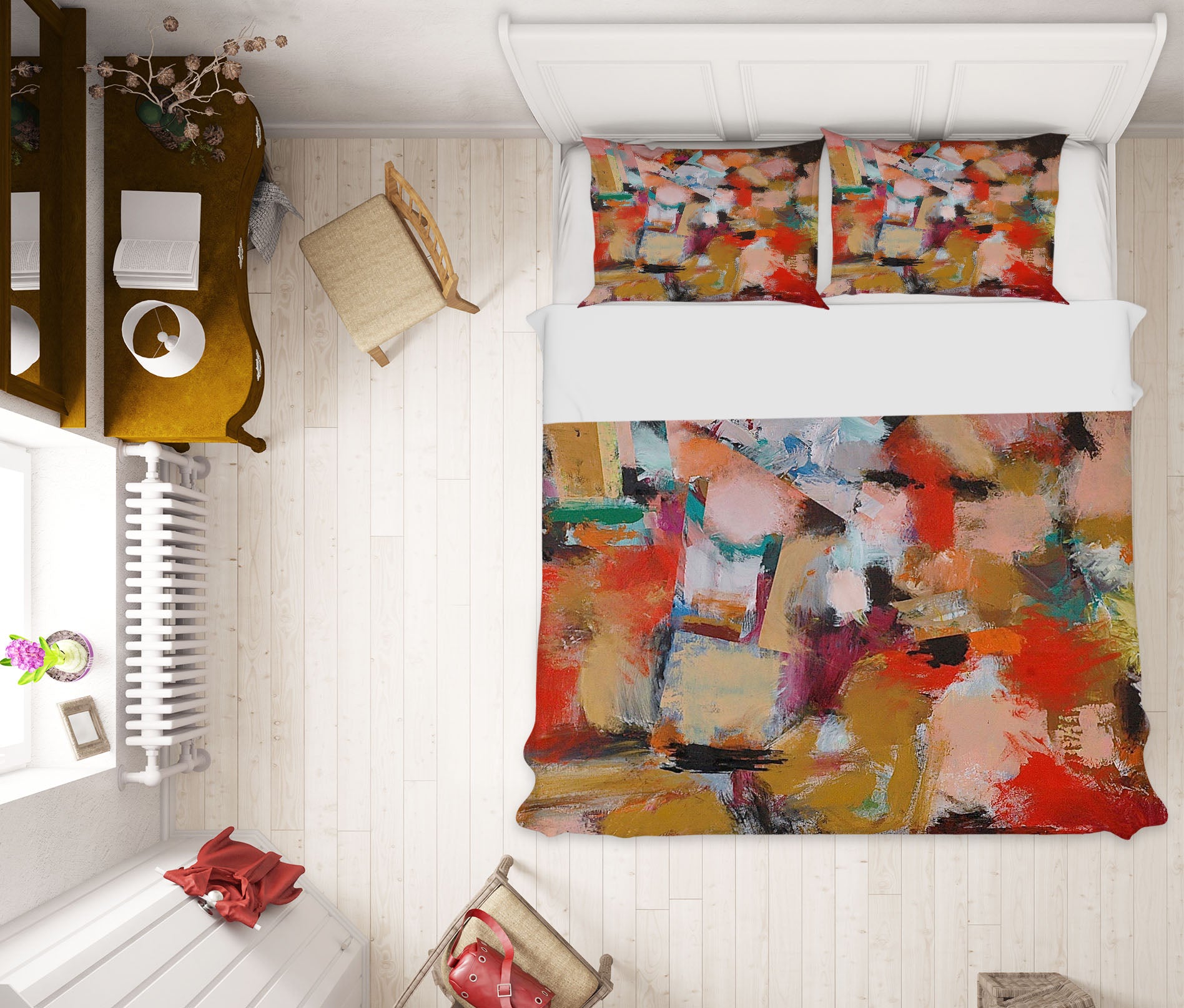 3D Abstract Red 1021 Allan P. Friedlander Bedding Bed Pillowcases Quilt