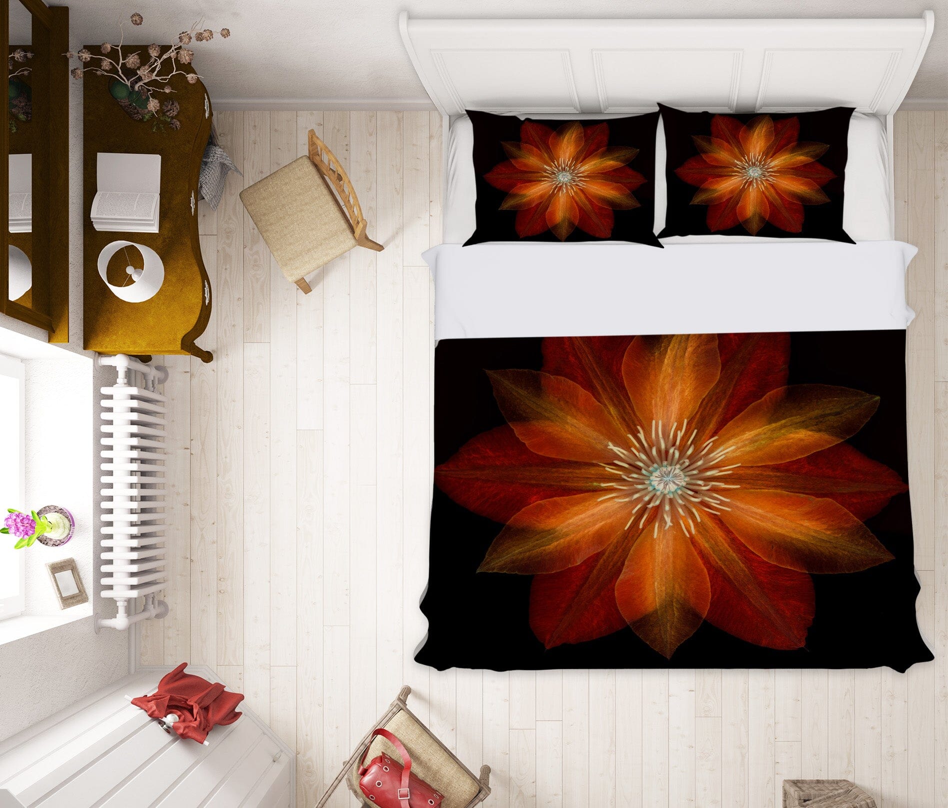 3D Fire Red Flower 2015 Assaf Frank Bedding Bed Pillowcases Quilt Quiet Covers AJ Creativity Home 