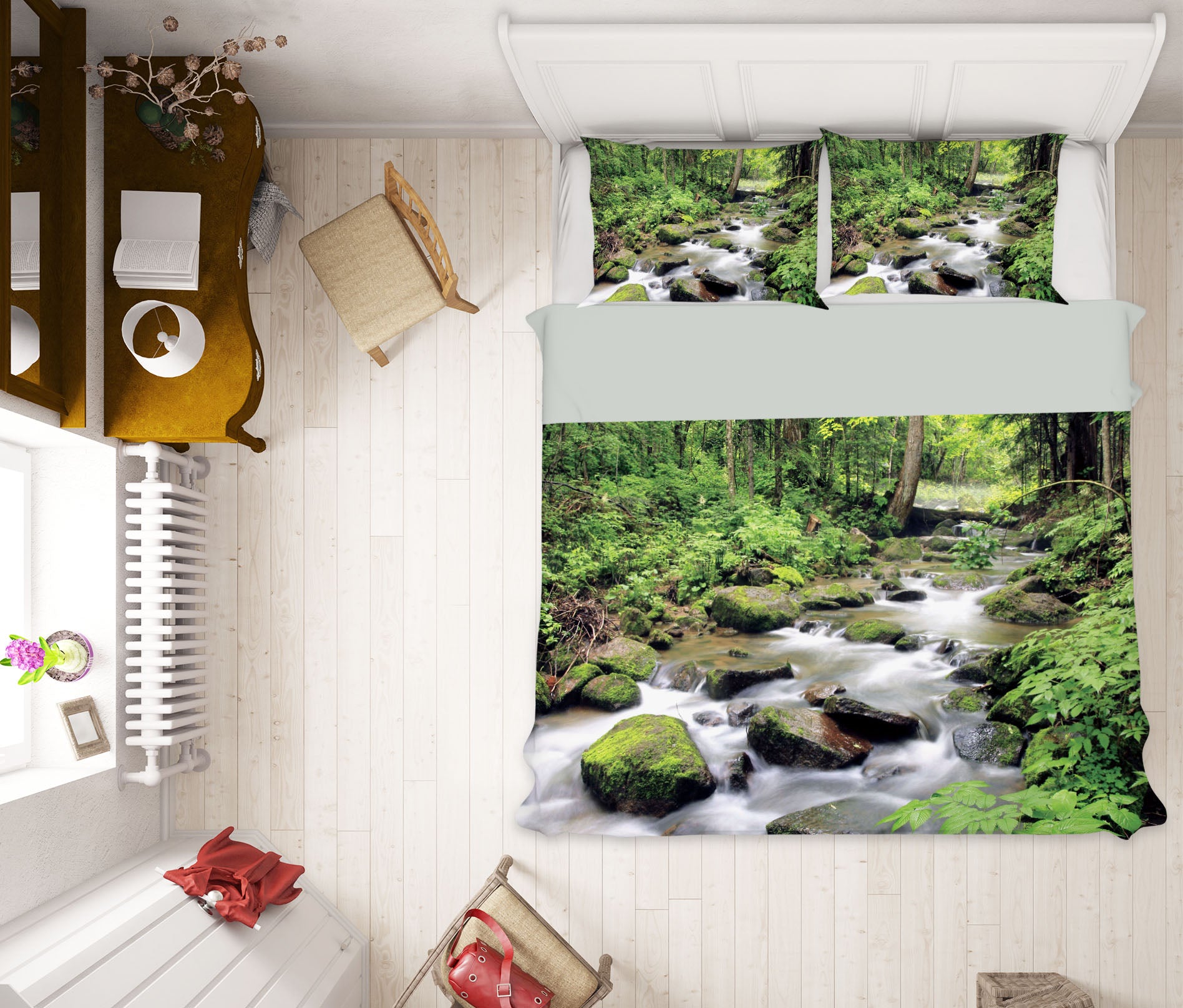 3D Bushy Creek 15198 Bed Pillowcases Quilt