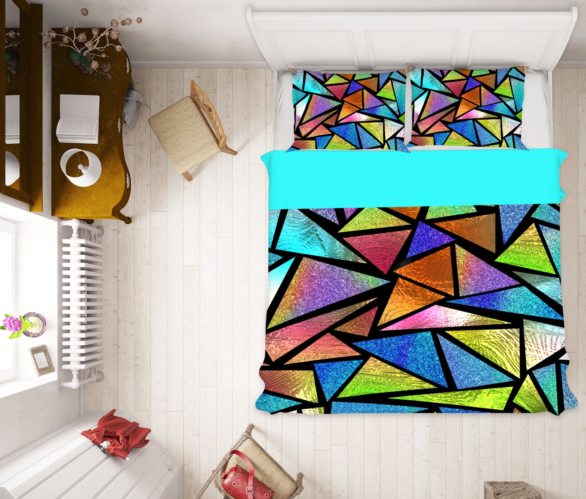 3D Triangle Block 14077 Bed Pillowcases Quilt