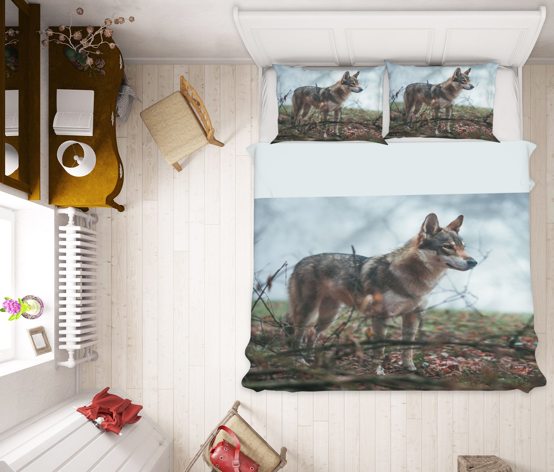 3D Wolf 60032 Bed Pillowcases Quilt