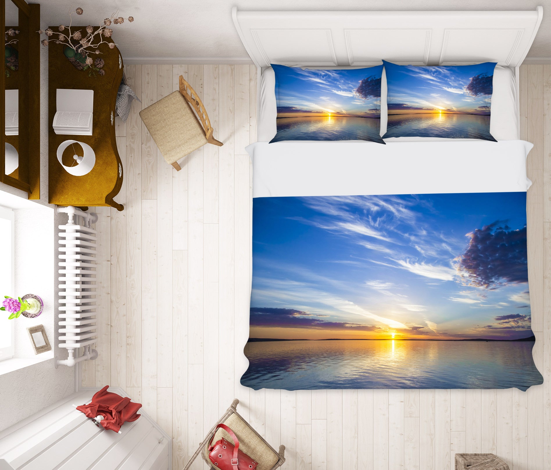 3D Sky Lake 59175 Bed Pillowcases Quilt