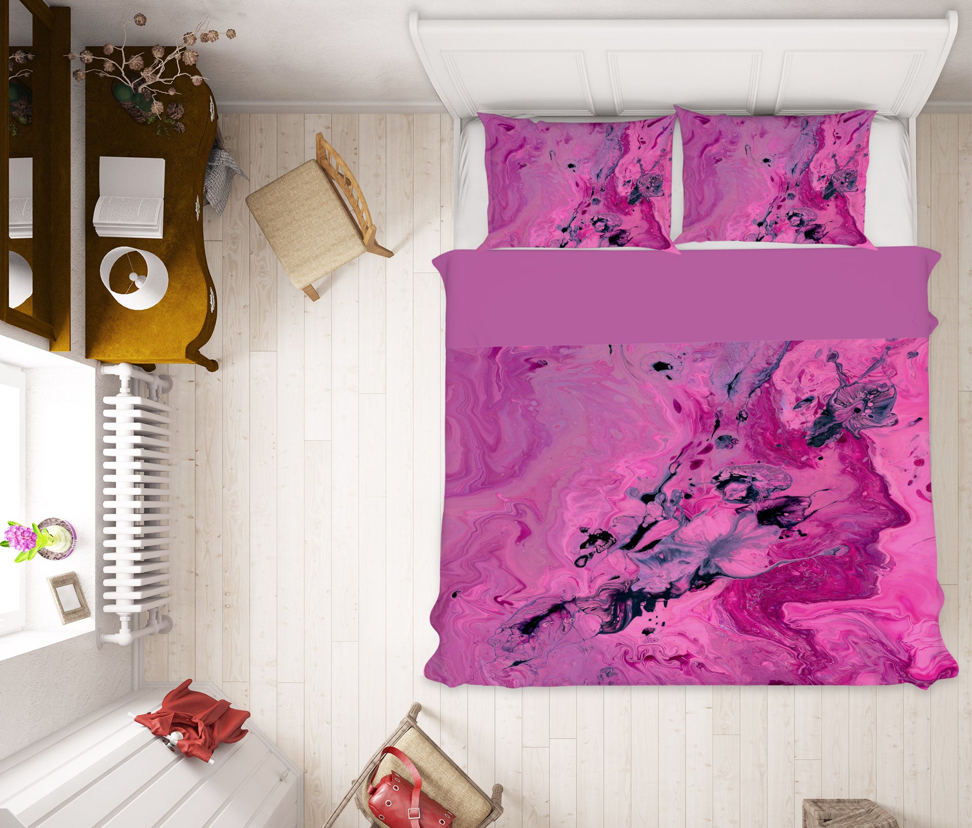 3D Fuchsia Texture 16042 Bed Pillowcases Quilt