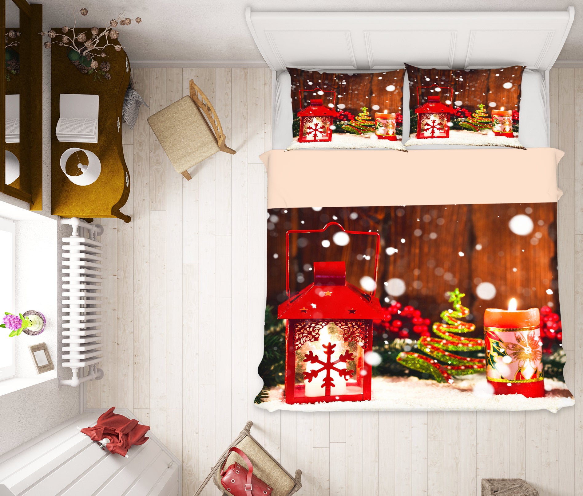 3D Snowflake Candle 51010 Christmas Quilt Duvet Cover Xmas Bed Pillowcases