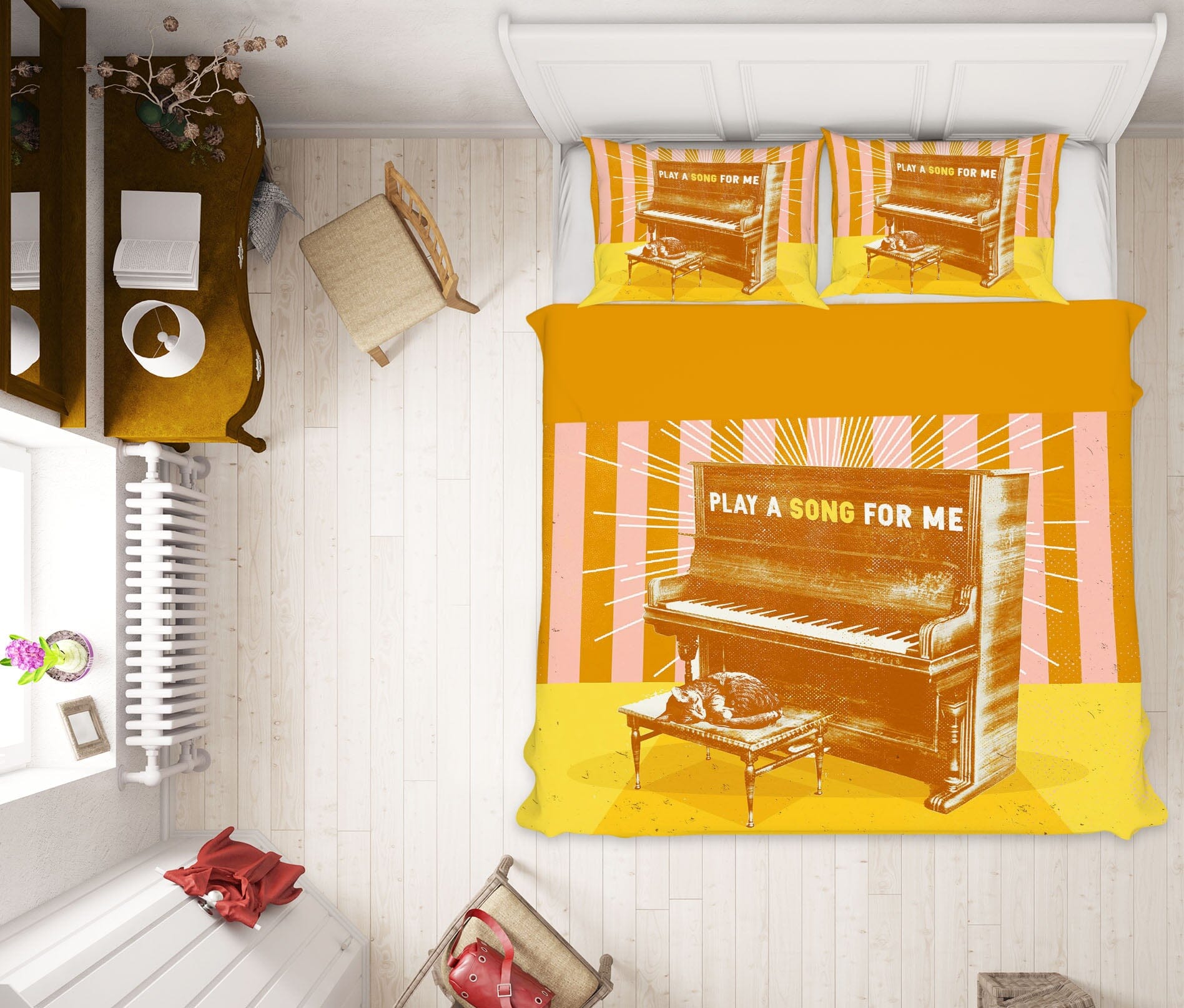 3D Play Piano 2110 Showdeer Bedding Bed Pillowcases Quilt Quiet Covers AJ Creativity Home 