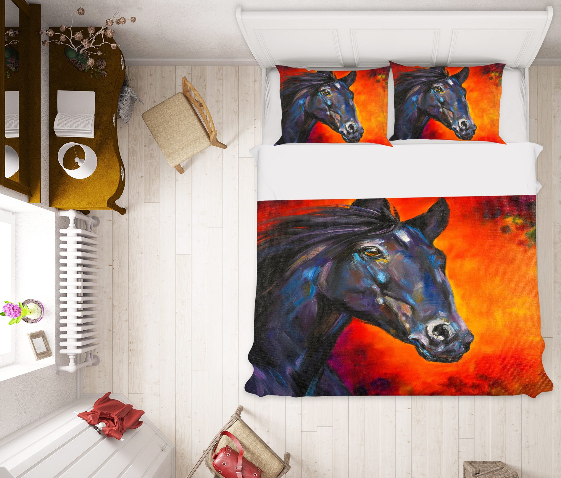 3D Black Horse 422 Skromova Marina Bedding Bed Pillowcases Quilt