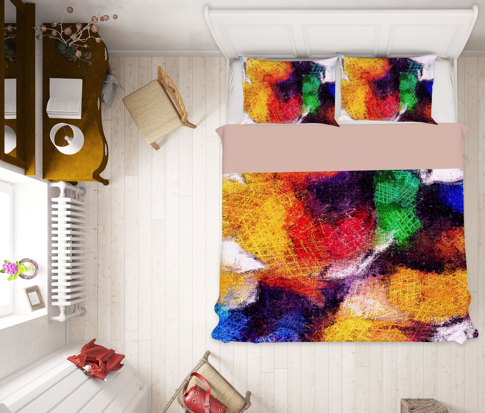 3D Multicolored Pattern 15202 Bed Pillowcases Quilt