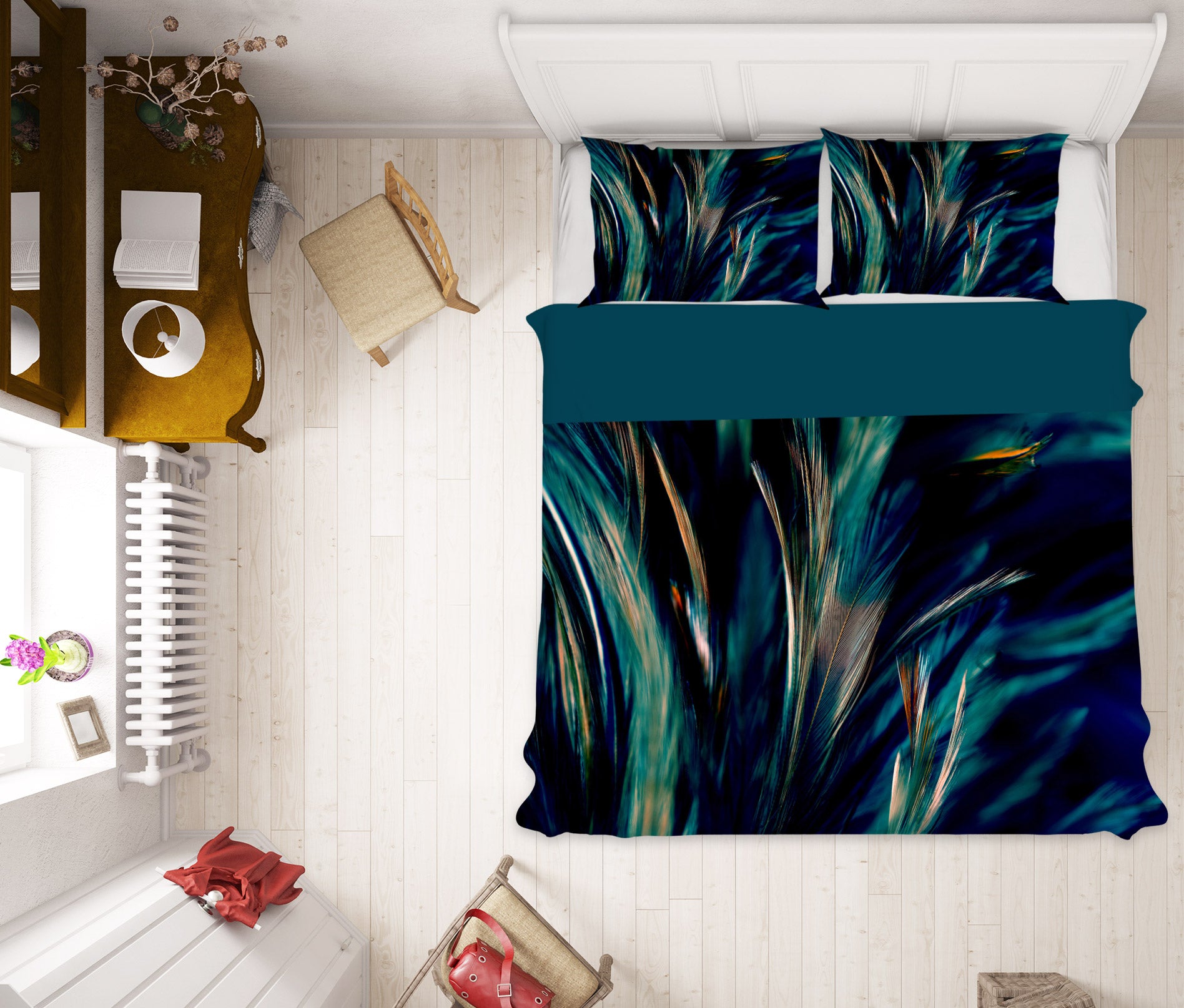 3D Dark Green Texture 60030 Bed Pillowcases Quilt