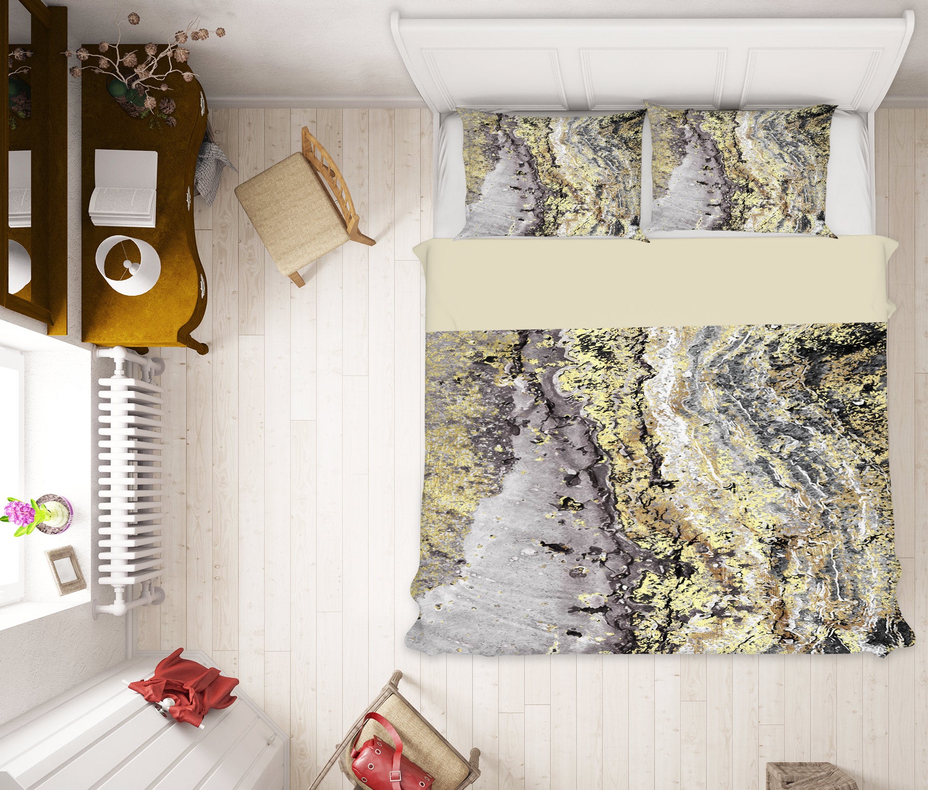 3D Stone Grain 59110 Bed Pillowcases Quilt