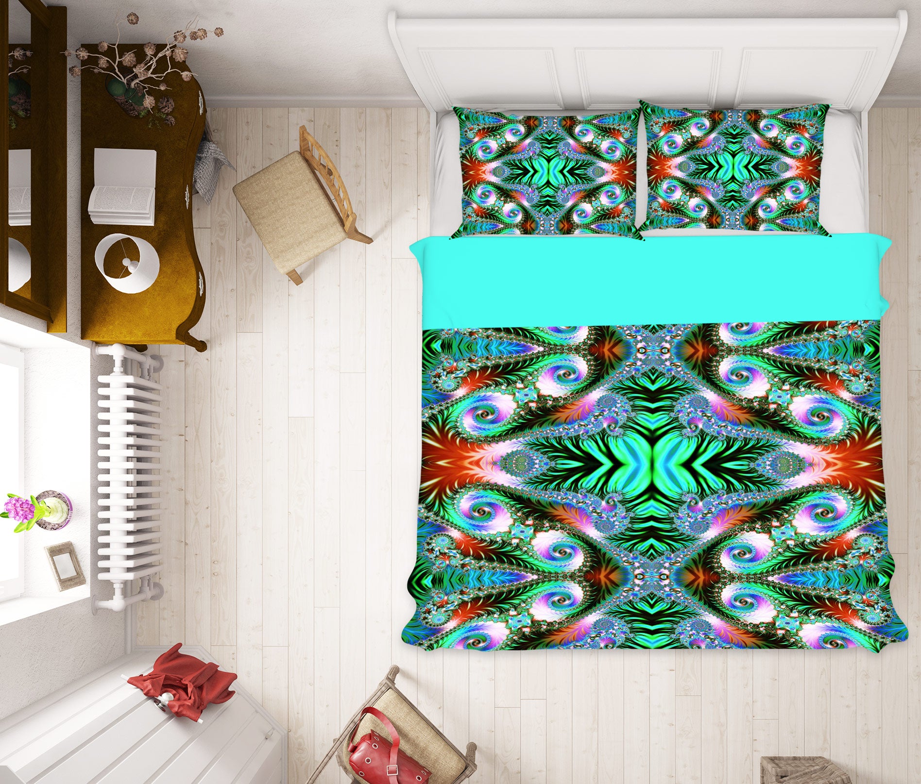 3D Green Pattern 13189 Bed Pillowcases Quilt