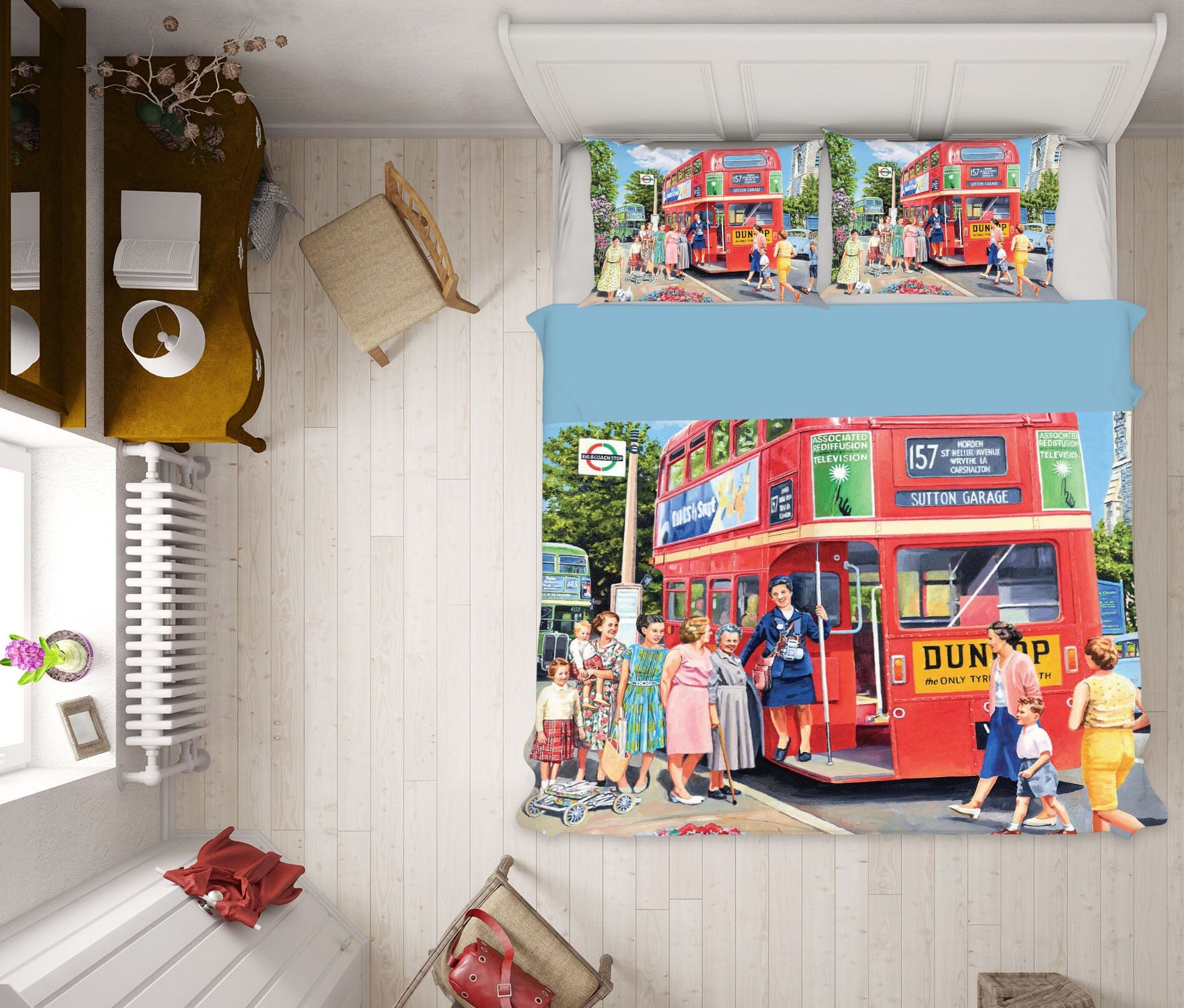 3D The Bus Conductress 2058 Trevor Mitchell bedding Bed Pillowcases Quilt Quiet Covers AJ Creativity Home 