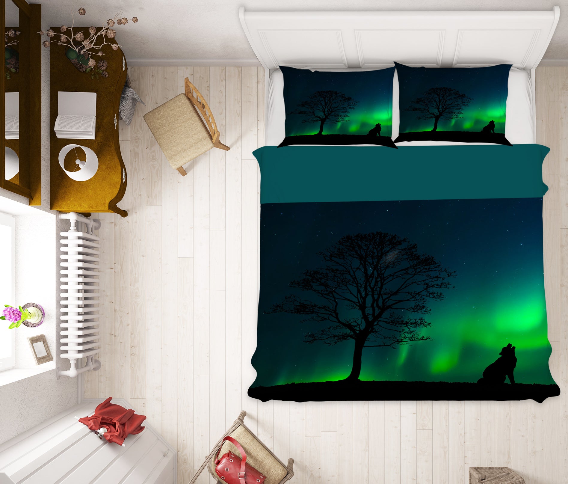 3D Green Light Tree Shadow 60019 Bed Pillowcases Quilt