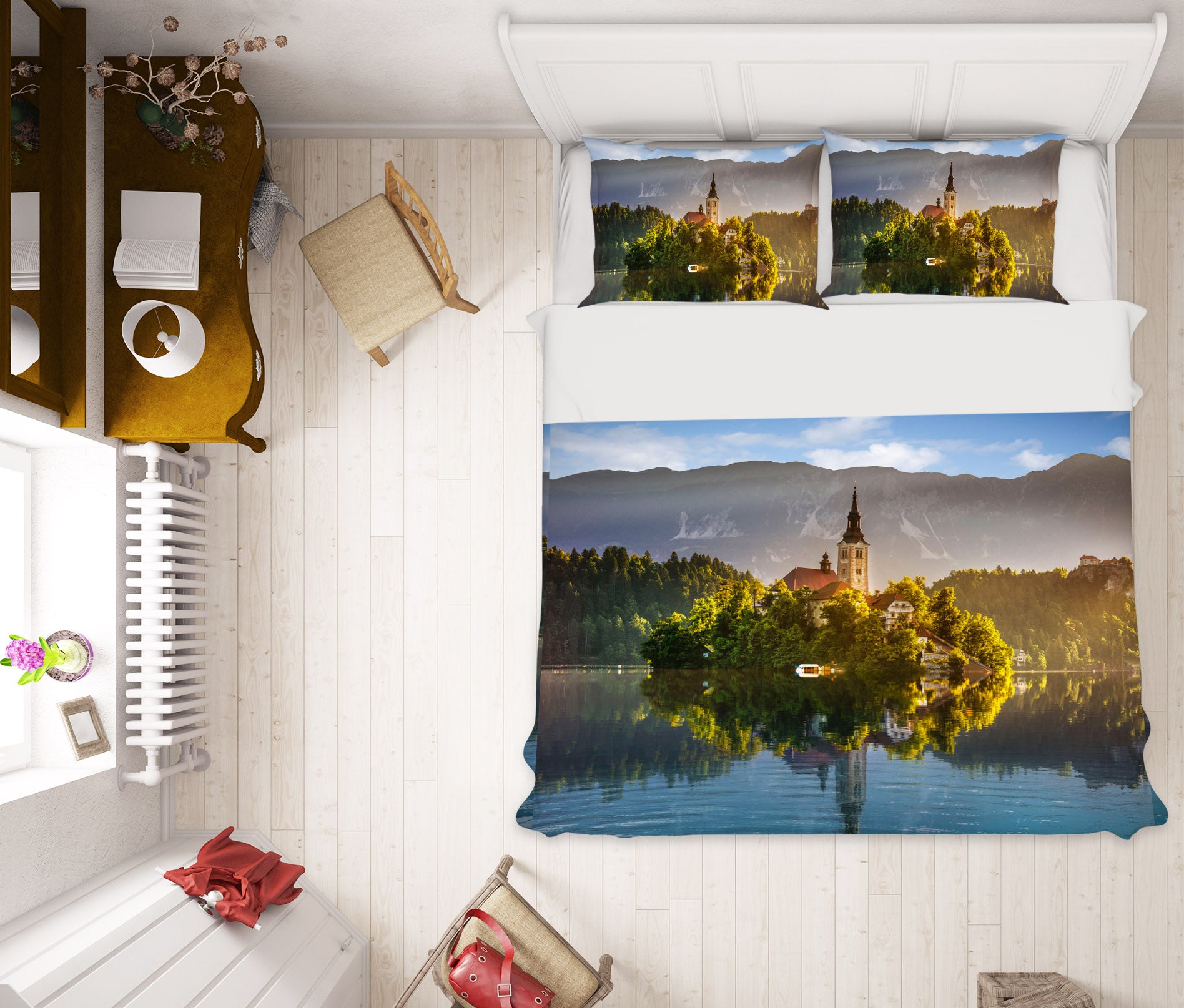 3D Bled Lake 013 Marco Carmassi Bedding Bed Pillowcases Quilt