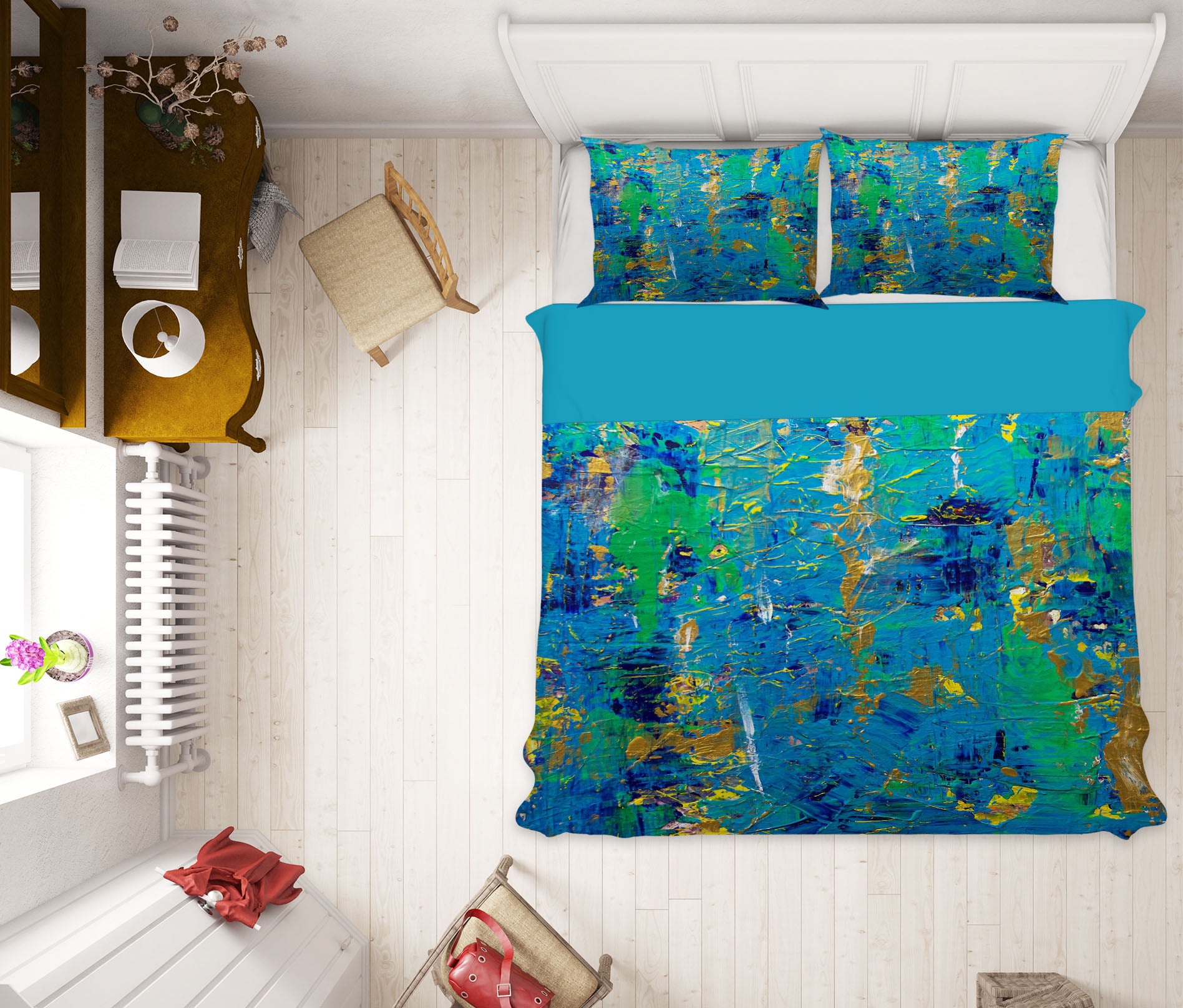 3D Blue Pigment 1126 Allan P. Friedlander Bedding Bed Pillowcases Quilt