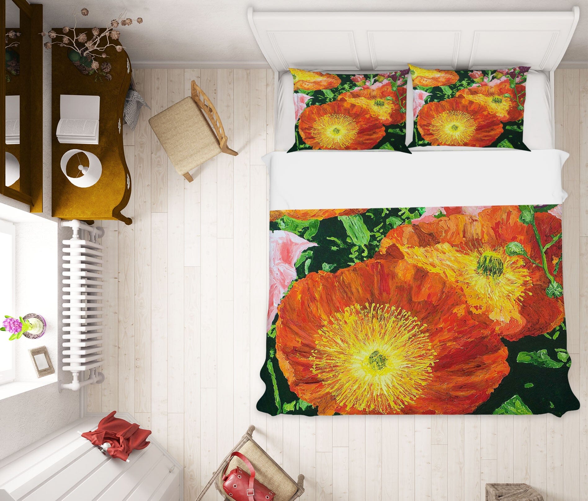 3D Pretty Flowers 2009 Allan P. Friedlander Bedding Bed Pillowcases Quilt Quiet Covers AJ Creativity Home 