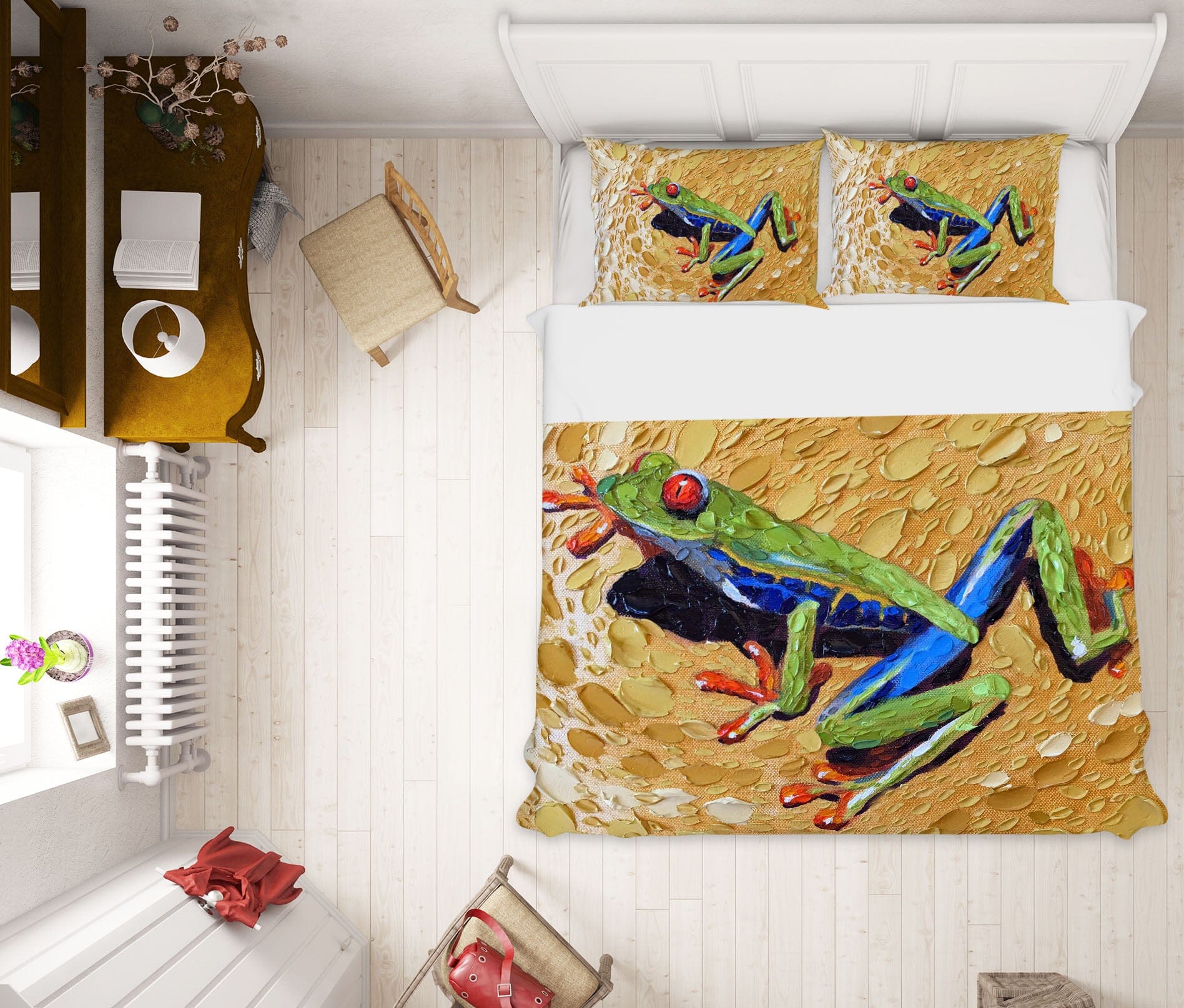 3D Toadly Awesome Frog 2129 Dena Tollefson bedding Bed Pillowcases Quilt Quiet Covers AJ Creativity Home 