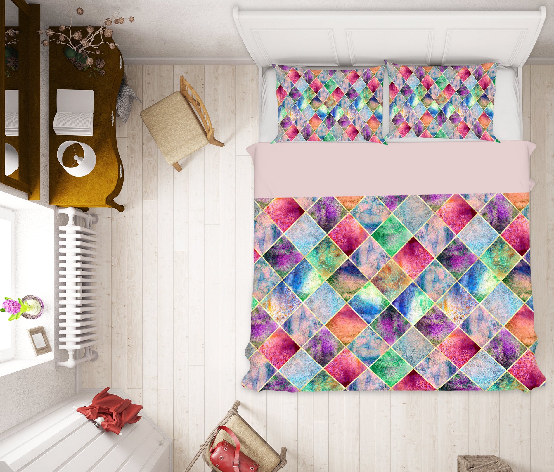 3D Diamond 14059 Bed Pillowcases Quilt