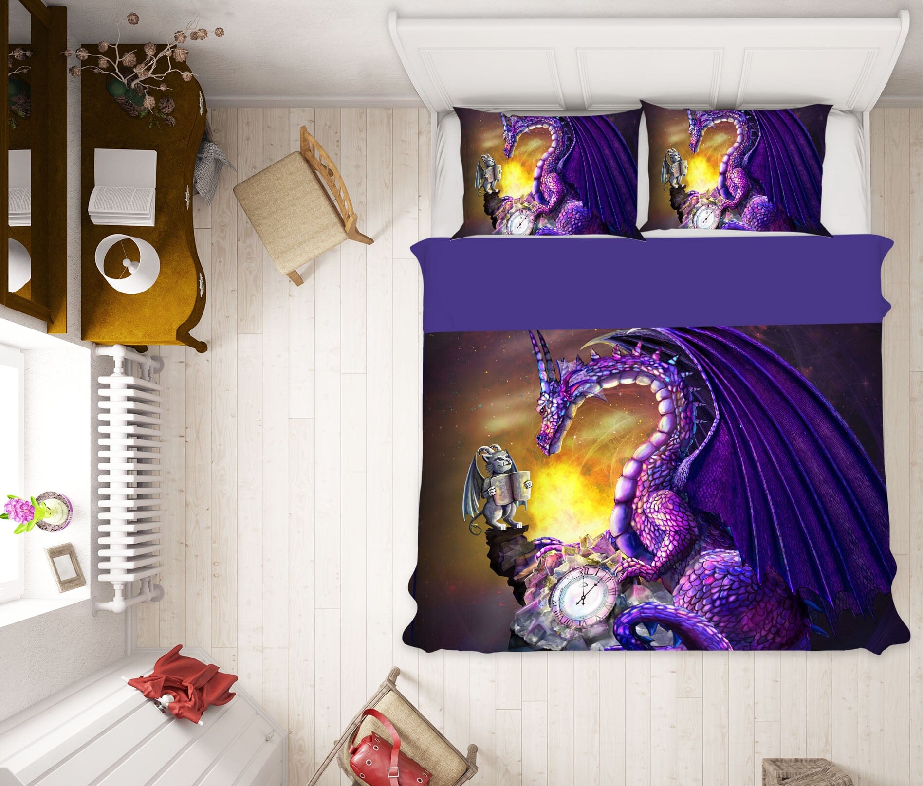3D Sun Dragon 125 Rose Catherine Khan Bedding Bed Pillowcases Quilt Quiet Covers AJ Creativity Home 