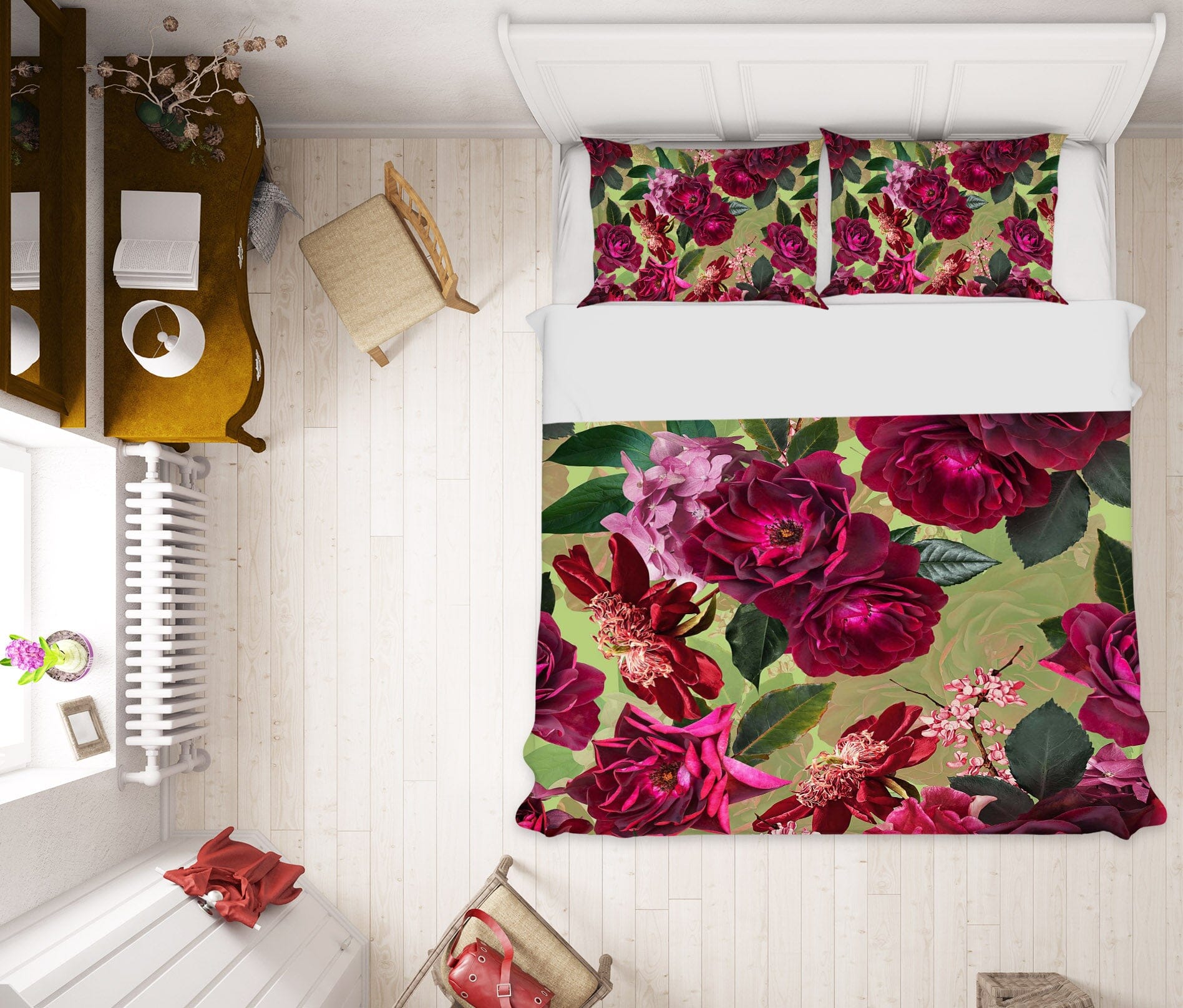 3D Red Rose Growing 163 Uta Naumann Bedding Bed Pillowcases Quilt Quiet Covers AJ Creativity Home 
