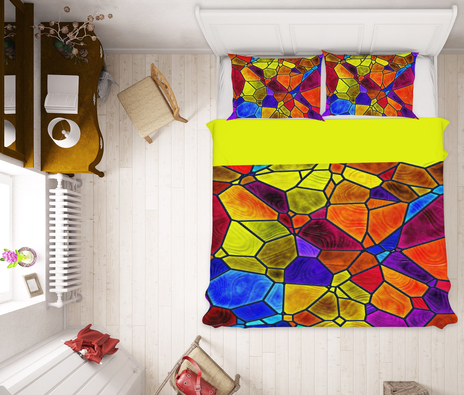 3D Color Block 13196 Bed Pillowcases Quilt
