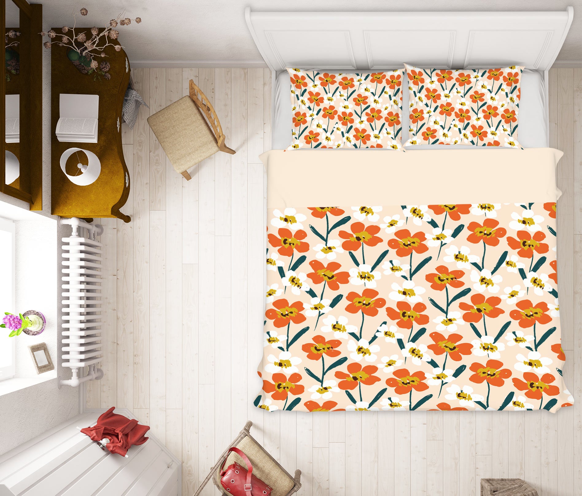 3D Orange Flowers 10983 Kashmira Jayaprakash Bedding Bed Pillowcases Quilt