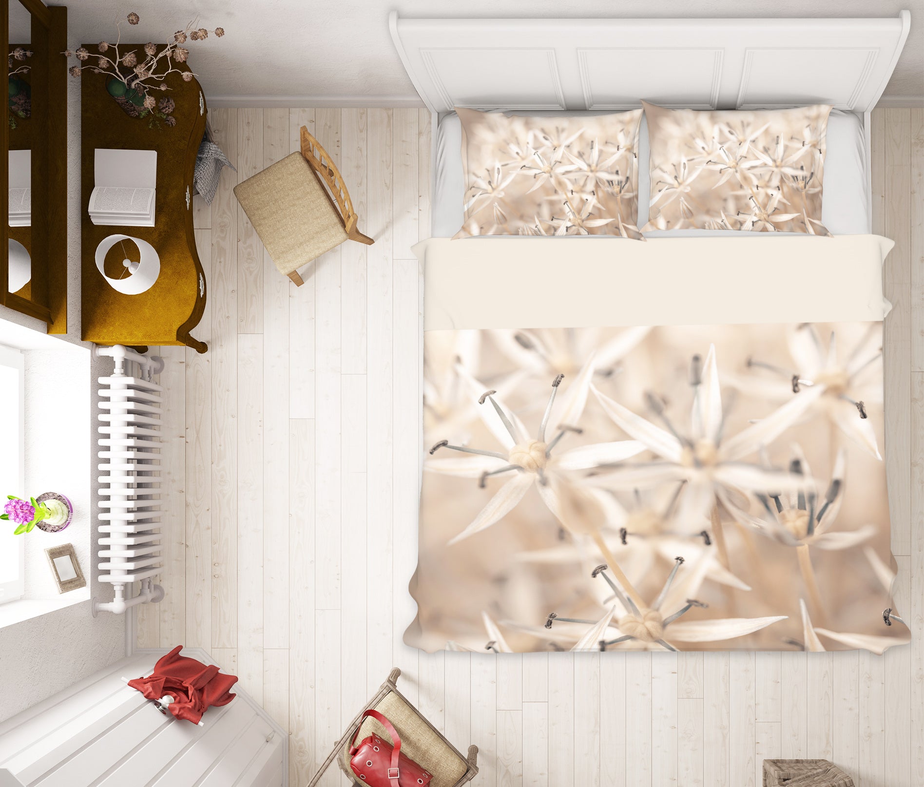 3D Gray Wildflowers 6966 Assaf Frank Bedding Bed Pillowcases Quilt Cover Duvet Cover