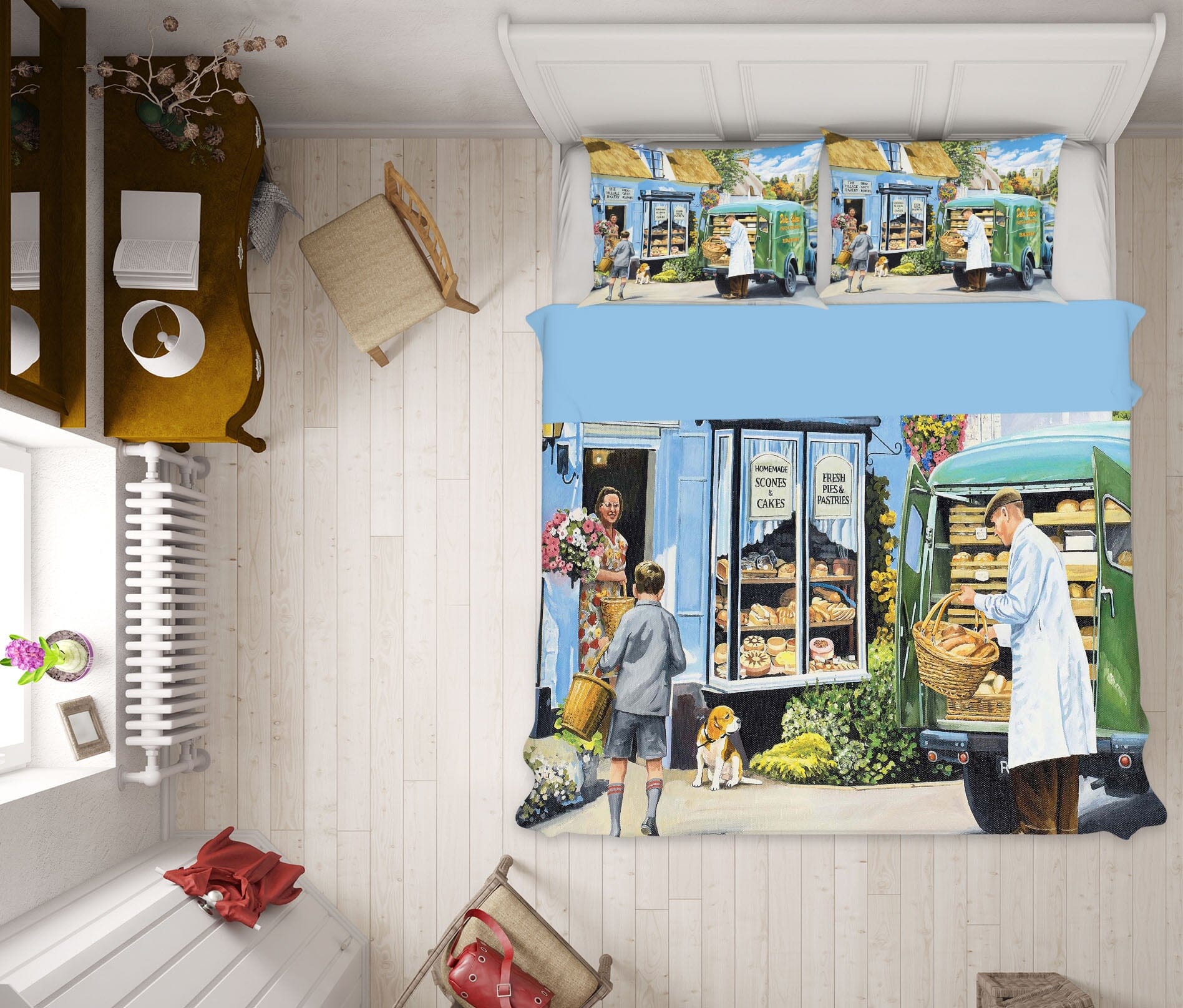 3D The Village Bakery 2071 Trevor Mitchell bedding Bed Pillowcases Quilt Quiet Covers AJ Creativity Home 