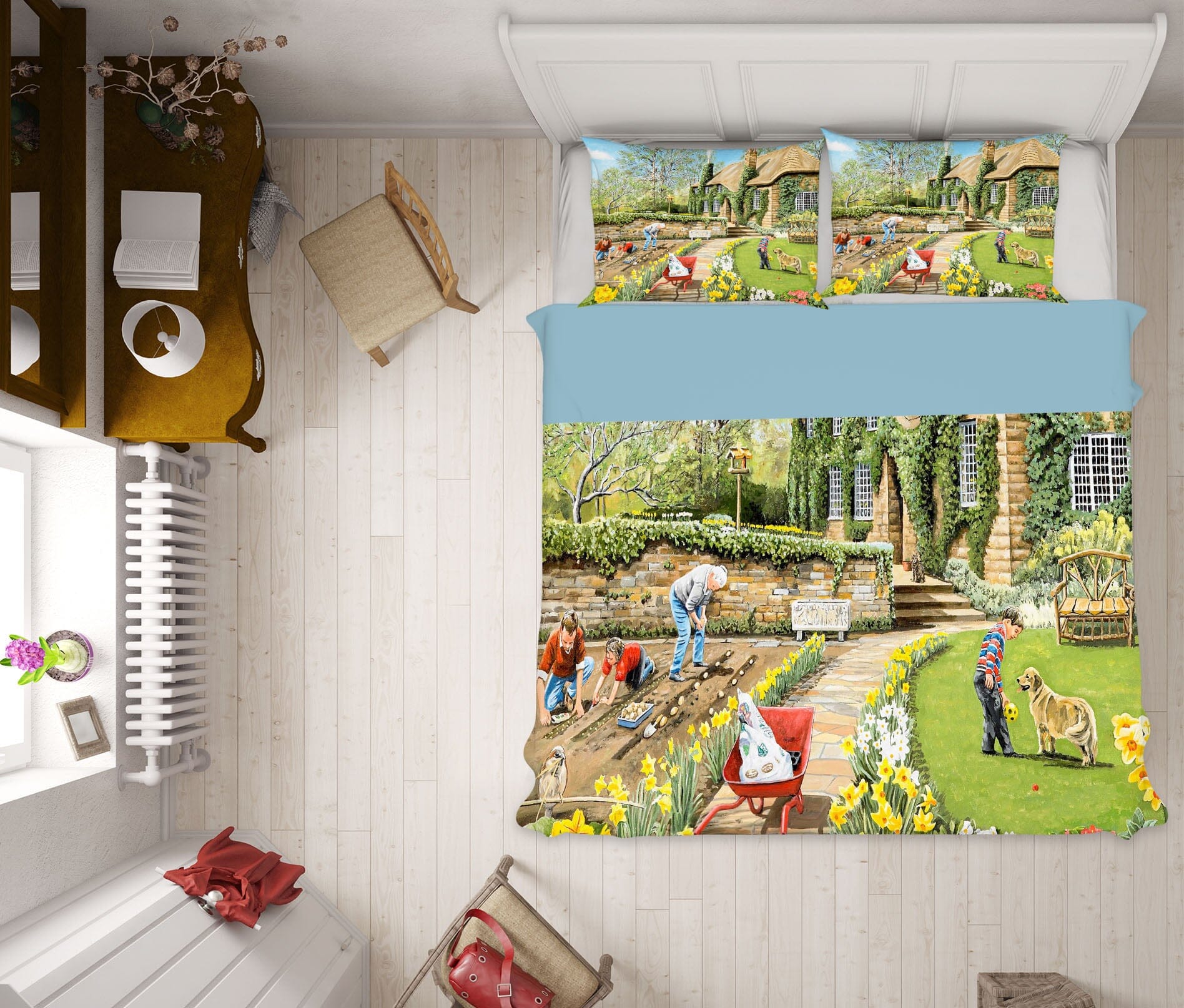 3D Spring Gardening 2051 Trevor Mitchell bedding Bed Pillowcases Quilt Quiet Covers AJ Creativity Home 