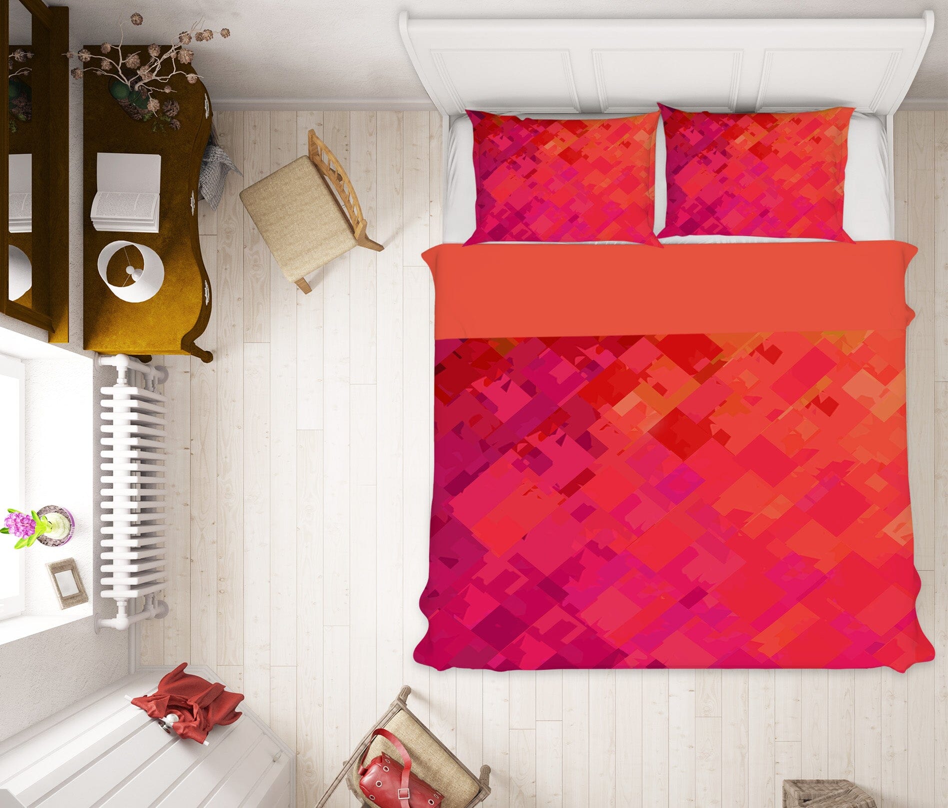 3D Orange Red Graffiti 2005 Shandra Smith Bedding Bed Pillowcases Quilt Quiet Covers AJ Creativity Home 