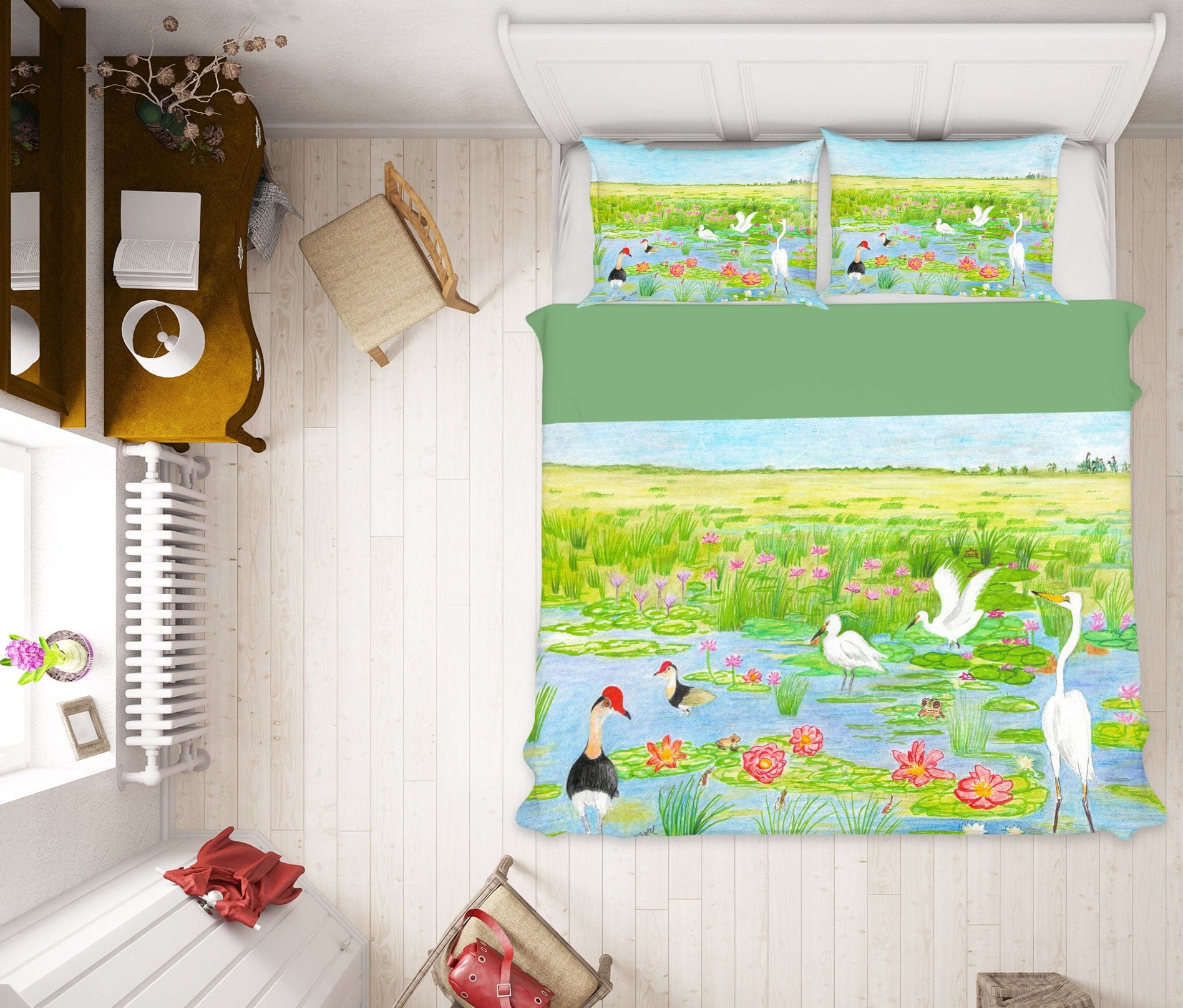 3D Park Pond 028 Michael Sewell Bedding Bed Pillowcases Quilt Quiet Covers AJ Creativity Home 