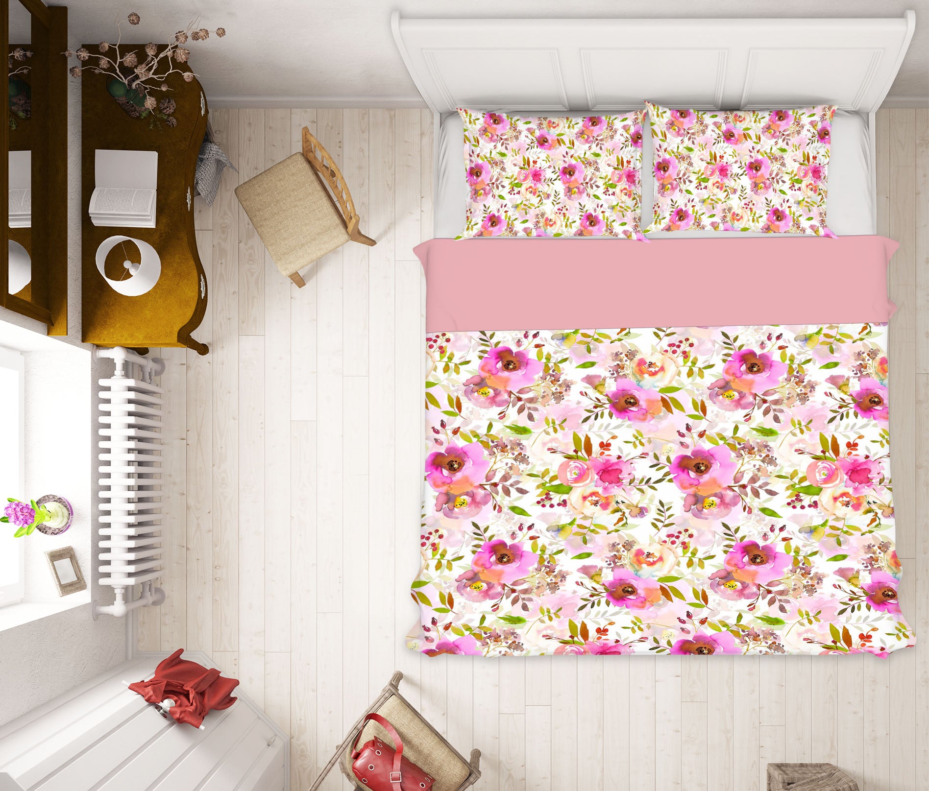 3D Pink Flower 18180 Uta Naumann Bedding Bed Pillowcases Quilt