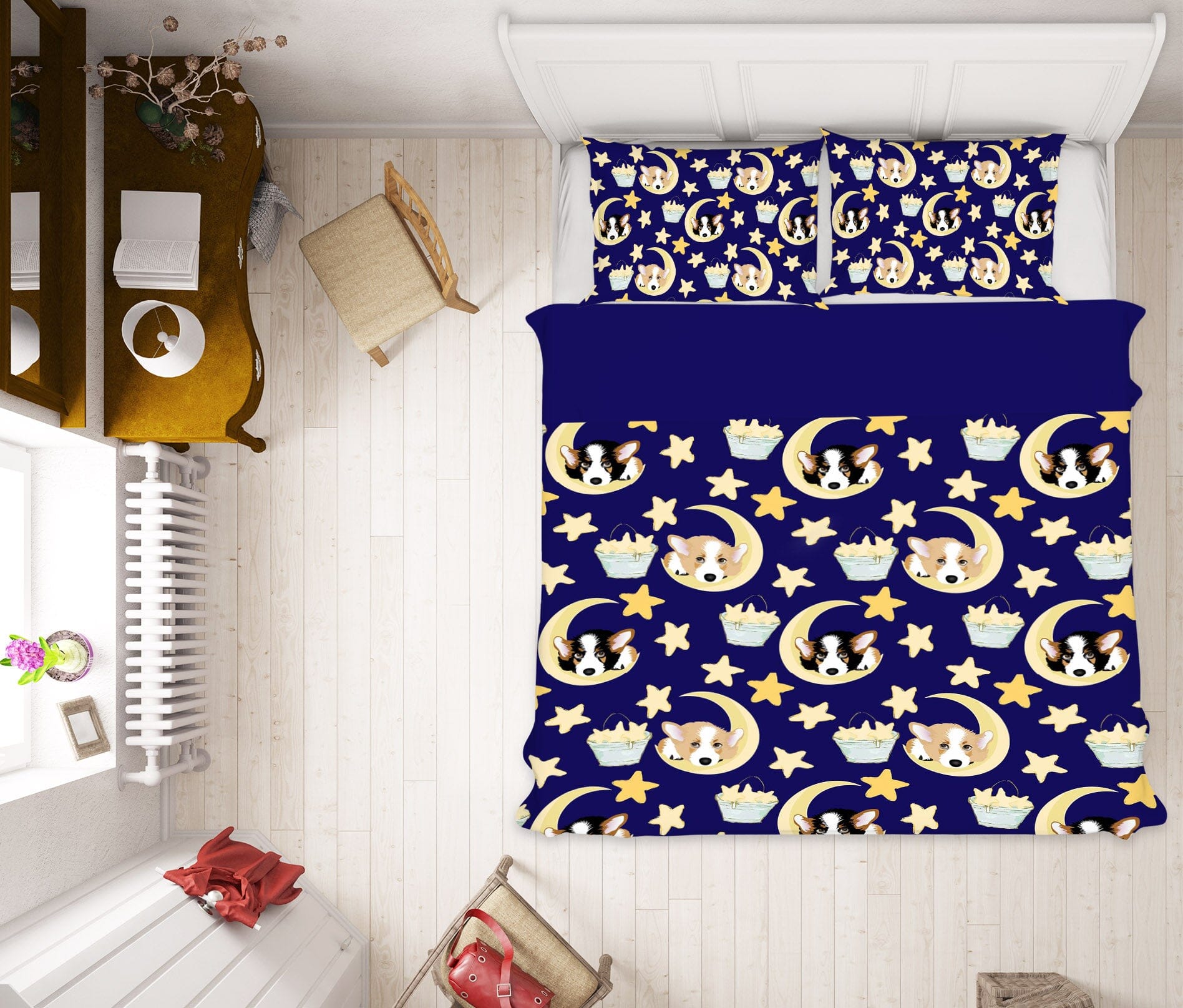 3D Puppy Moon 187 Uta Naumann Bedding Bed Pillowcases Quilt Quiet Covers AJ Creativity Home 