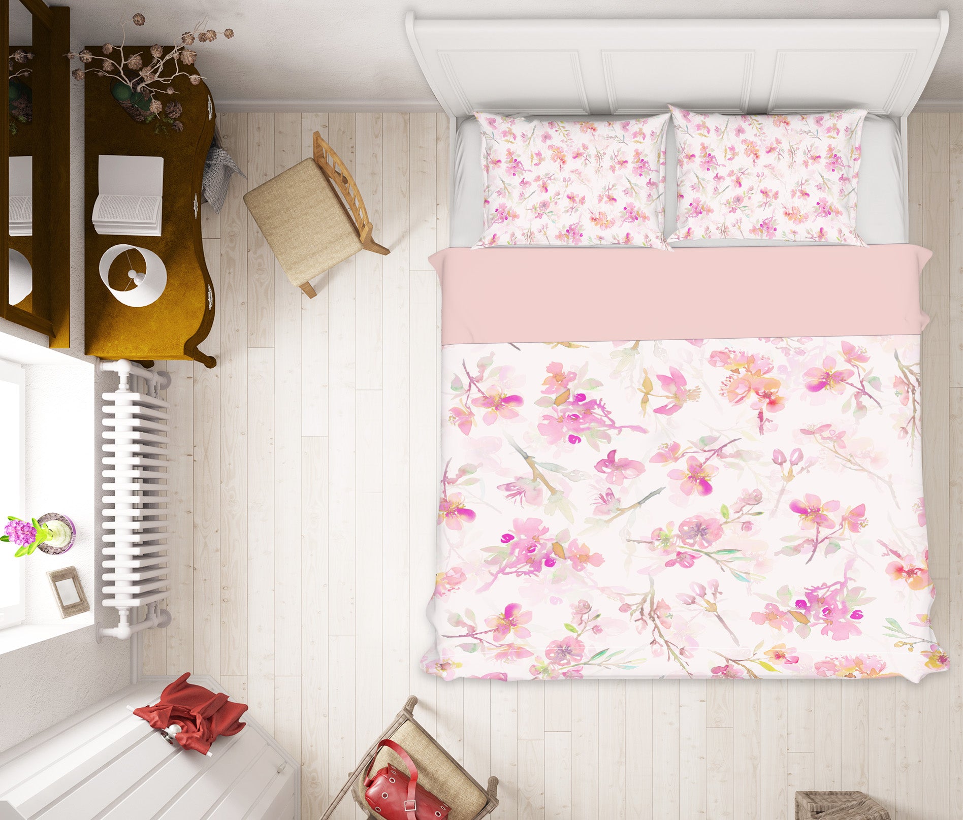 3D Pink Flowers 055 Uta Naumann Bedding Bed Pillowcases Quilt