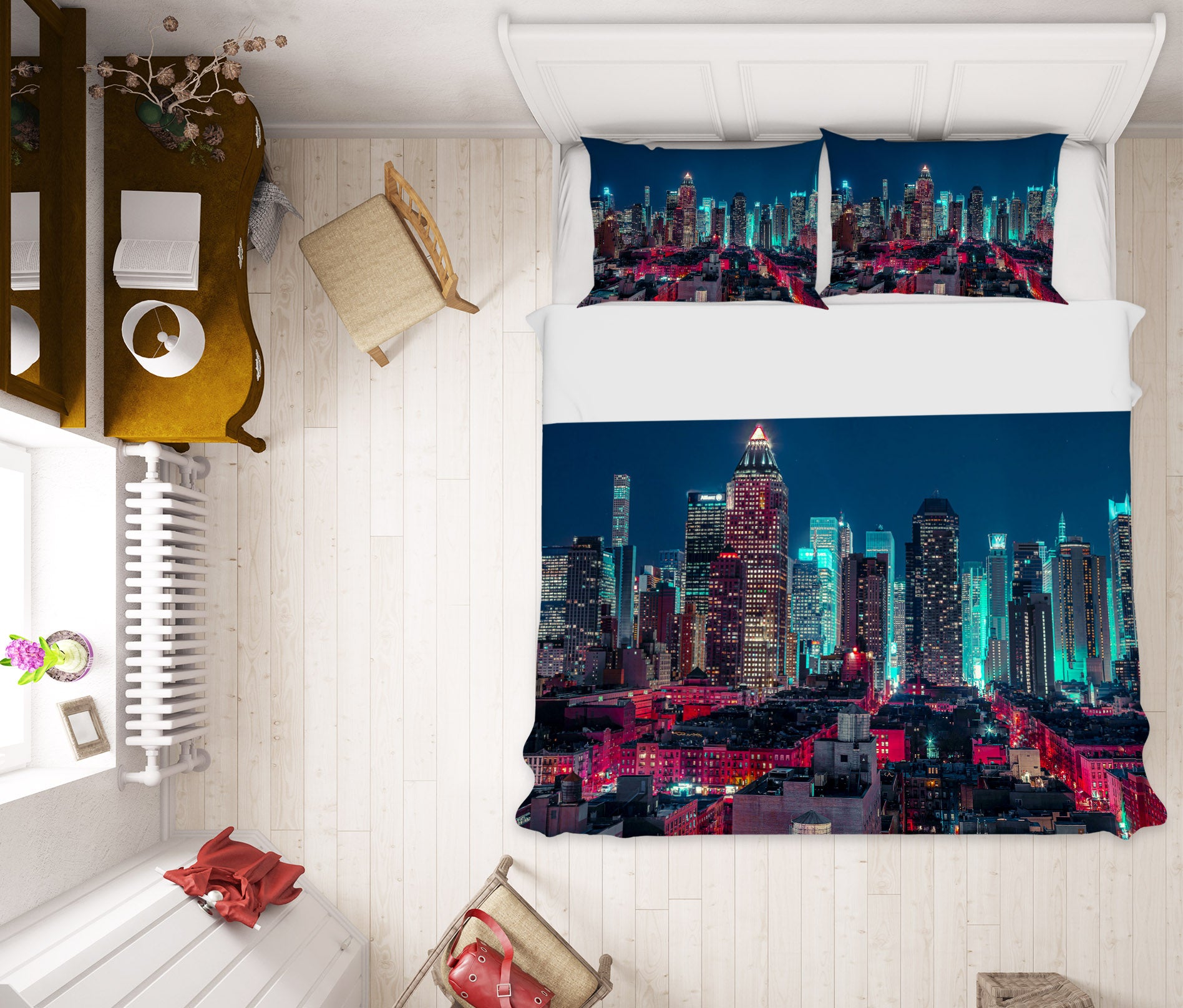 3D Light Night Building 8640 Assaf Frank Bedding Bed Pillowcases Quilt