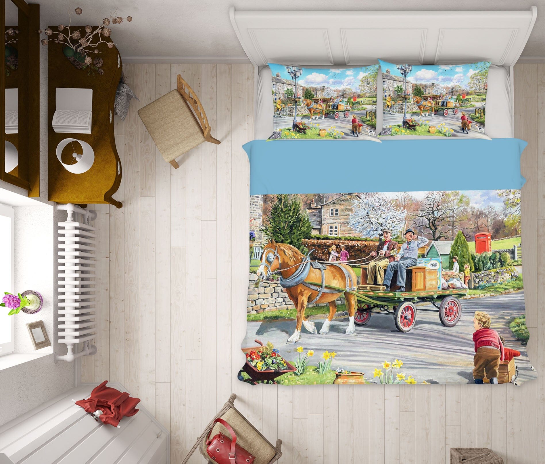 3D Carriage 2048 Trevor Mitchell bedding Bed Pillowcases Quilt Quiet Covers AJ Creativity Home 