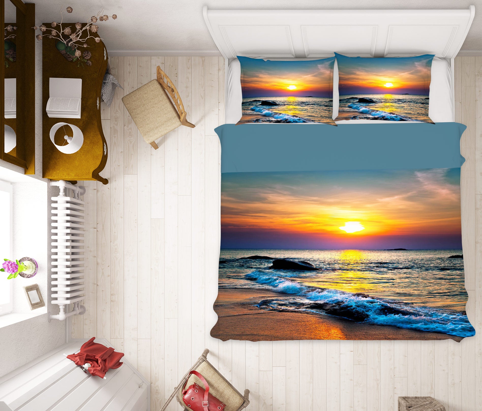 3D Beach 15092 Bed Pillowcases Quilt